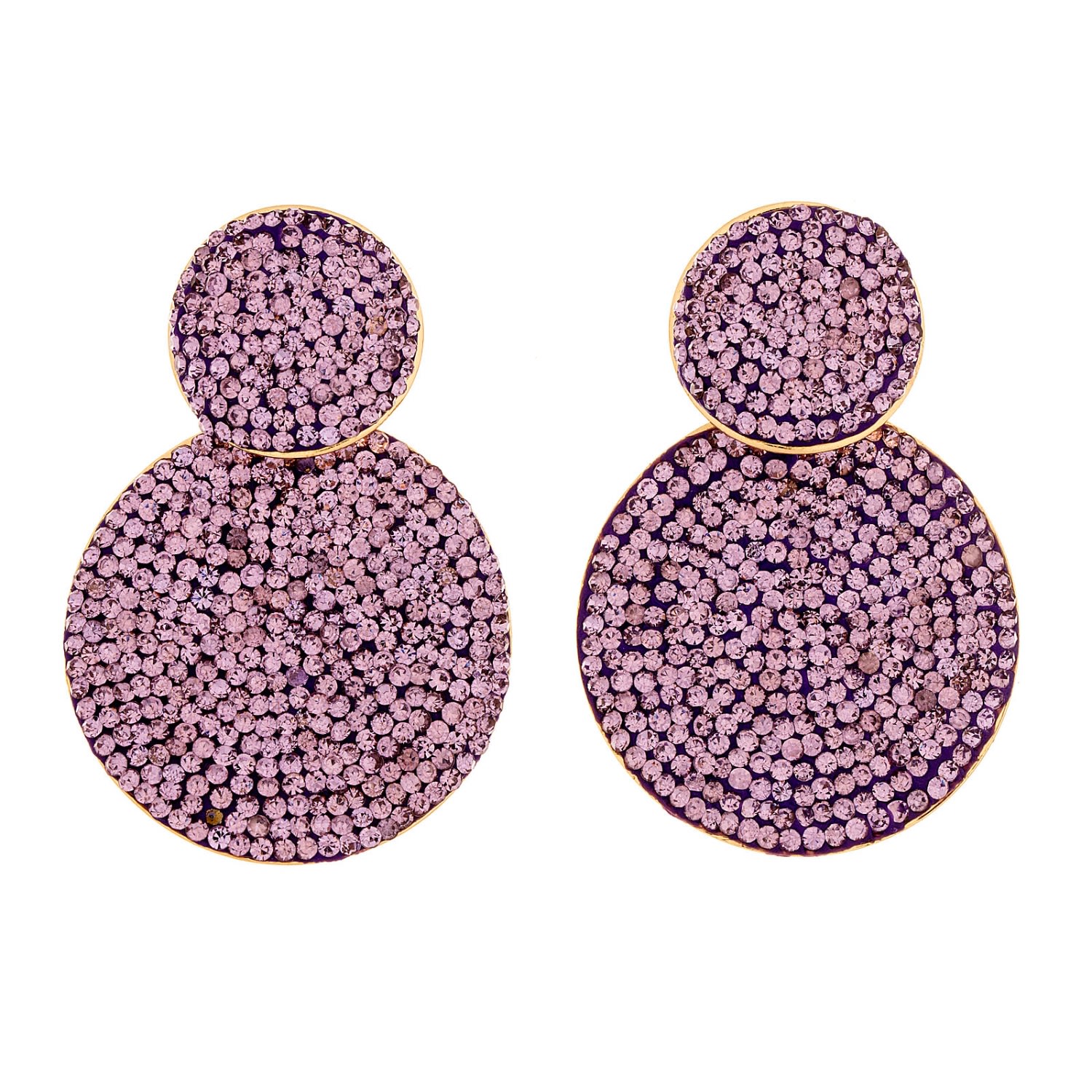 Crystals And Co Women's Lilac Double Drops In Purple