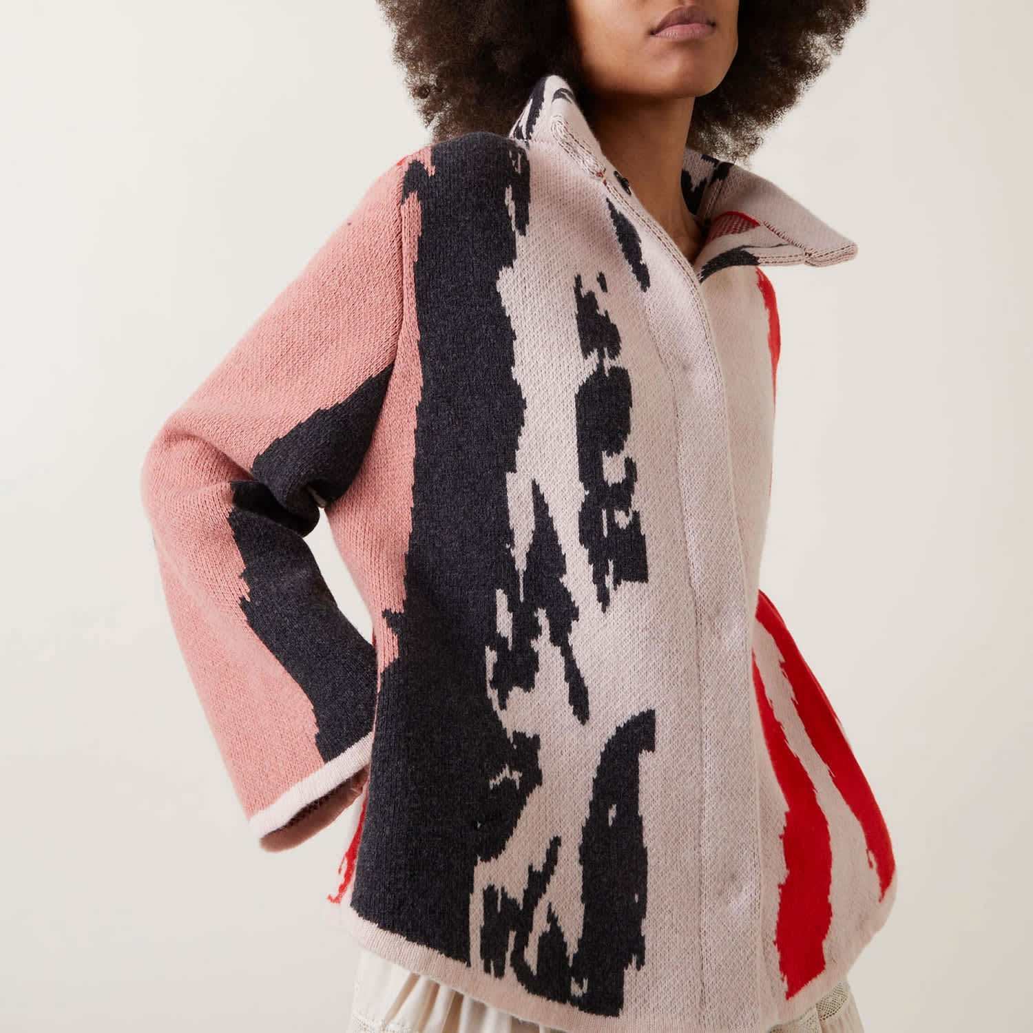 The Murphy Short Swing Jacket Pale Pink And Coral Urban Aran