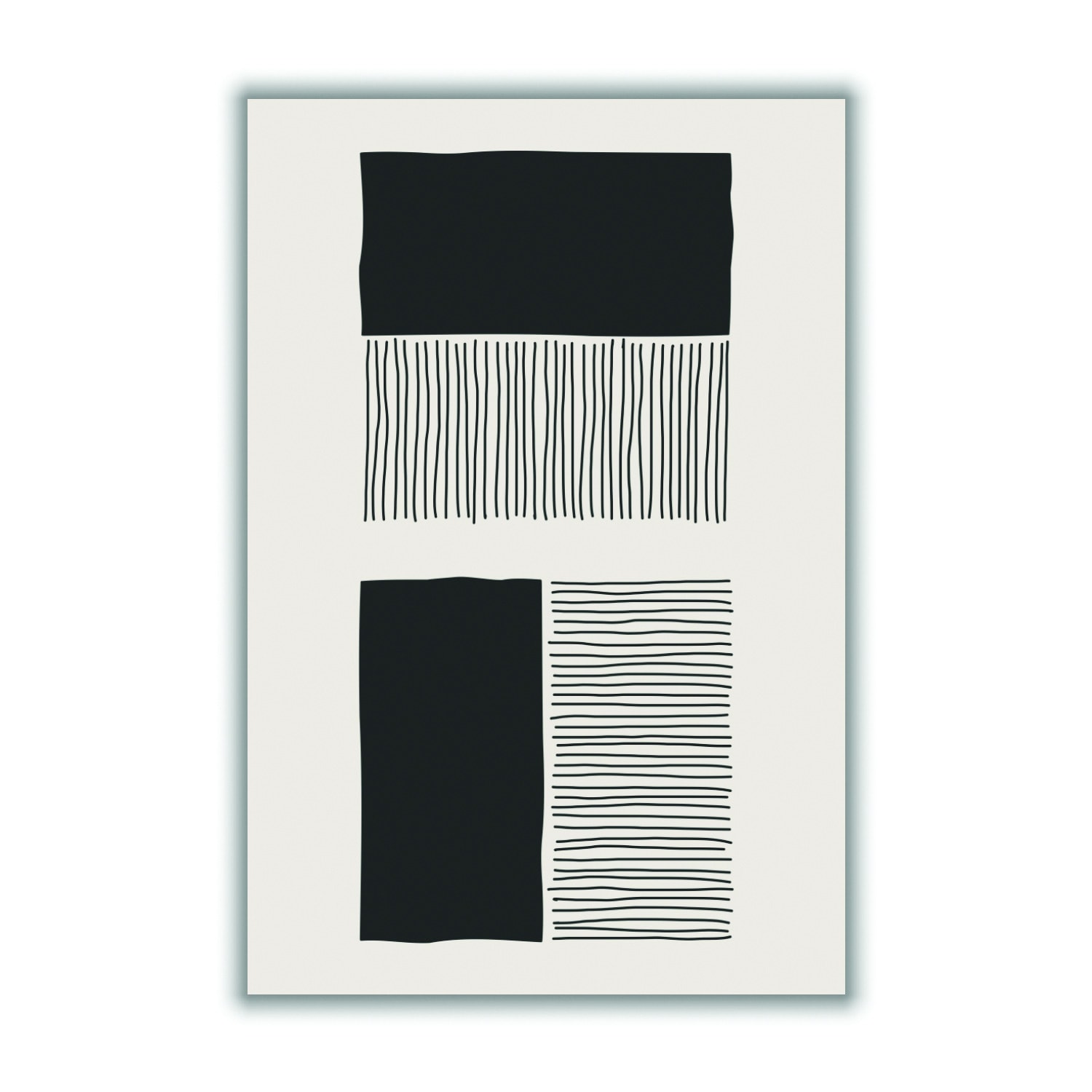 Black Minimalism Shapes 2 A2 420 X 594Mm Stanley Print House