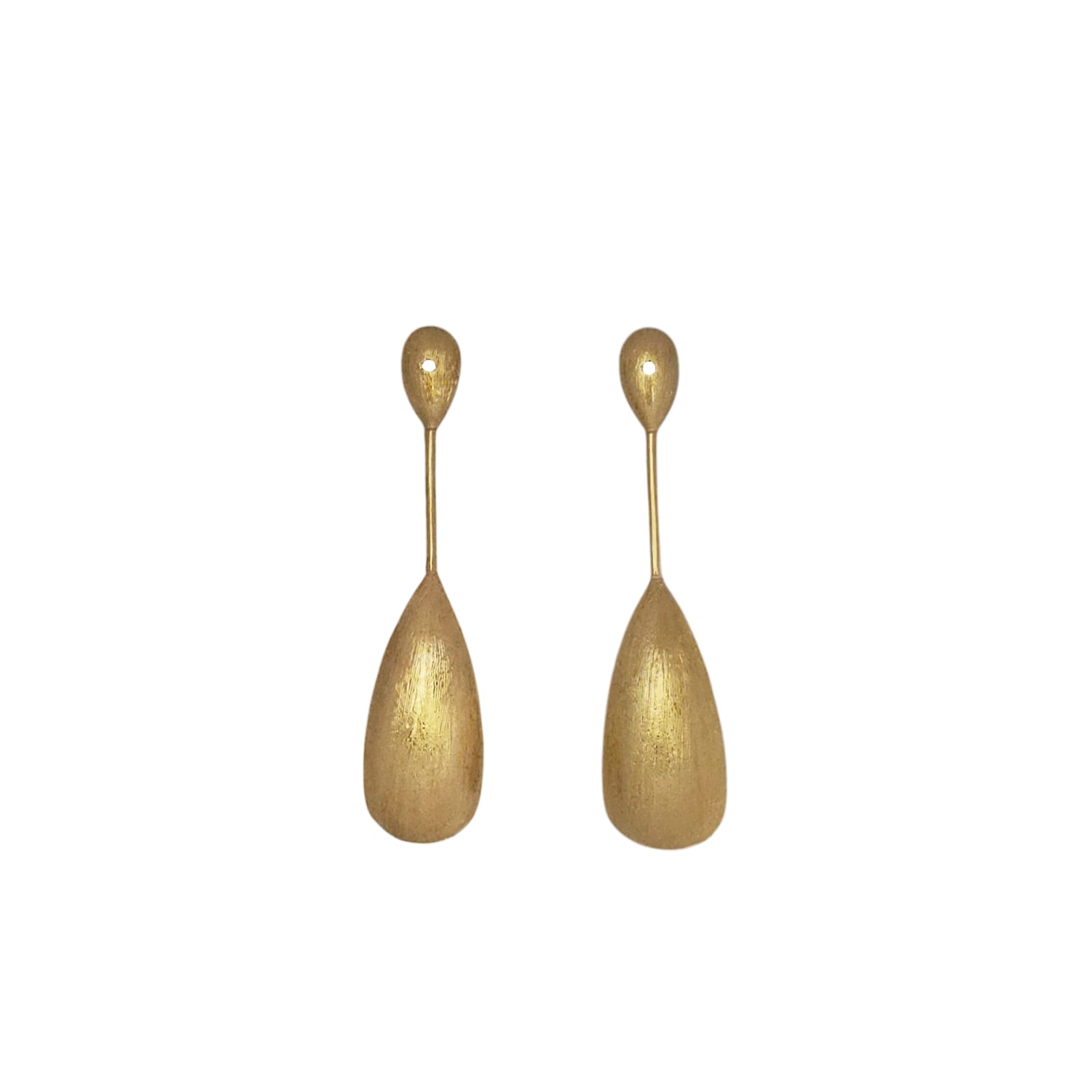 Bellatrick Women's Detachable Double Drop Earring Without Stones - Sterling Silver Yellow Gold Plated