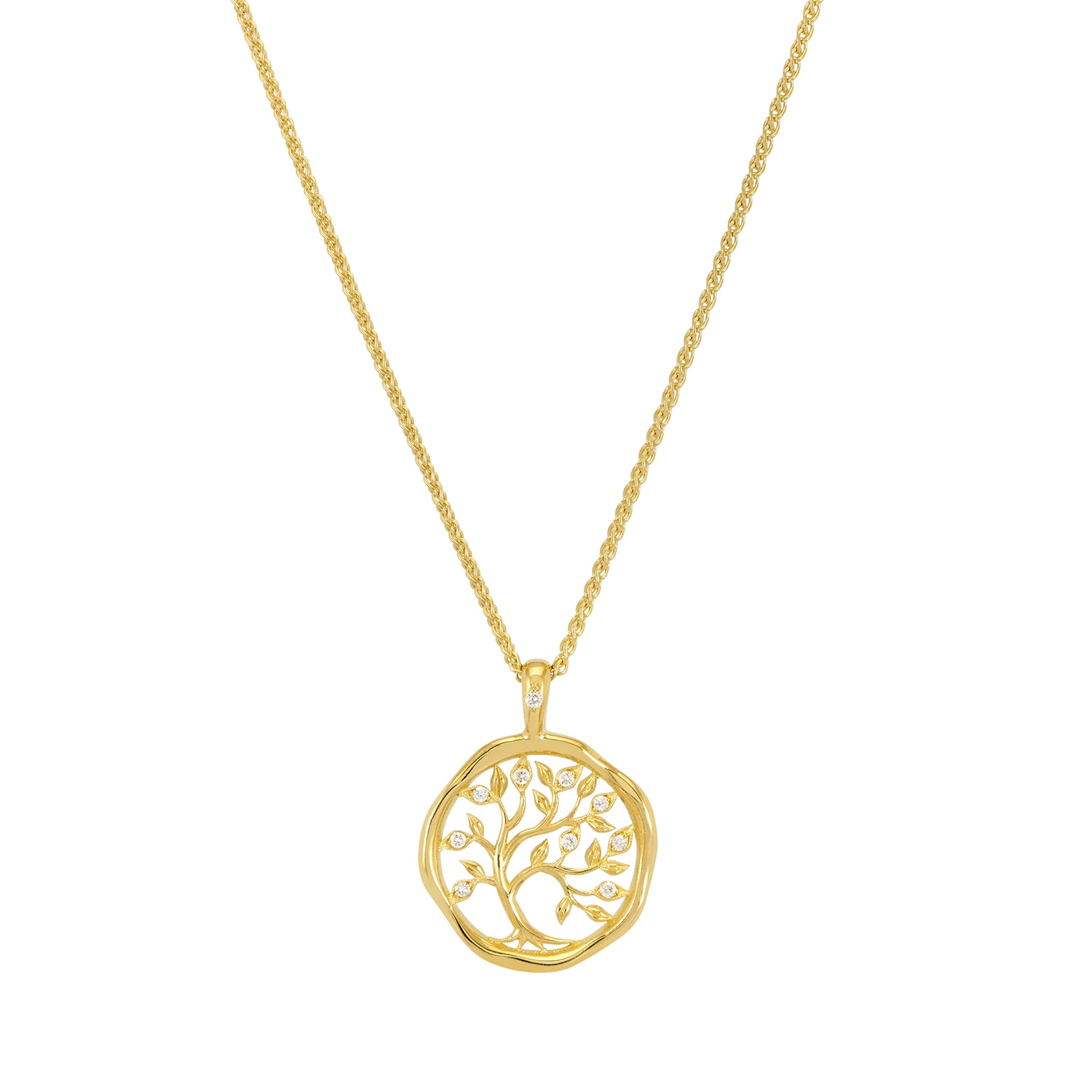 Women’s Solid Gold & Diamond Tree Of Life Talisman Necklace Dower & Hall