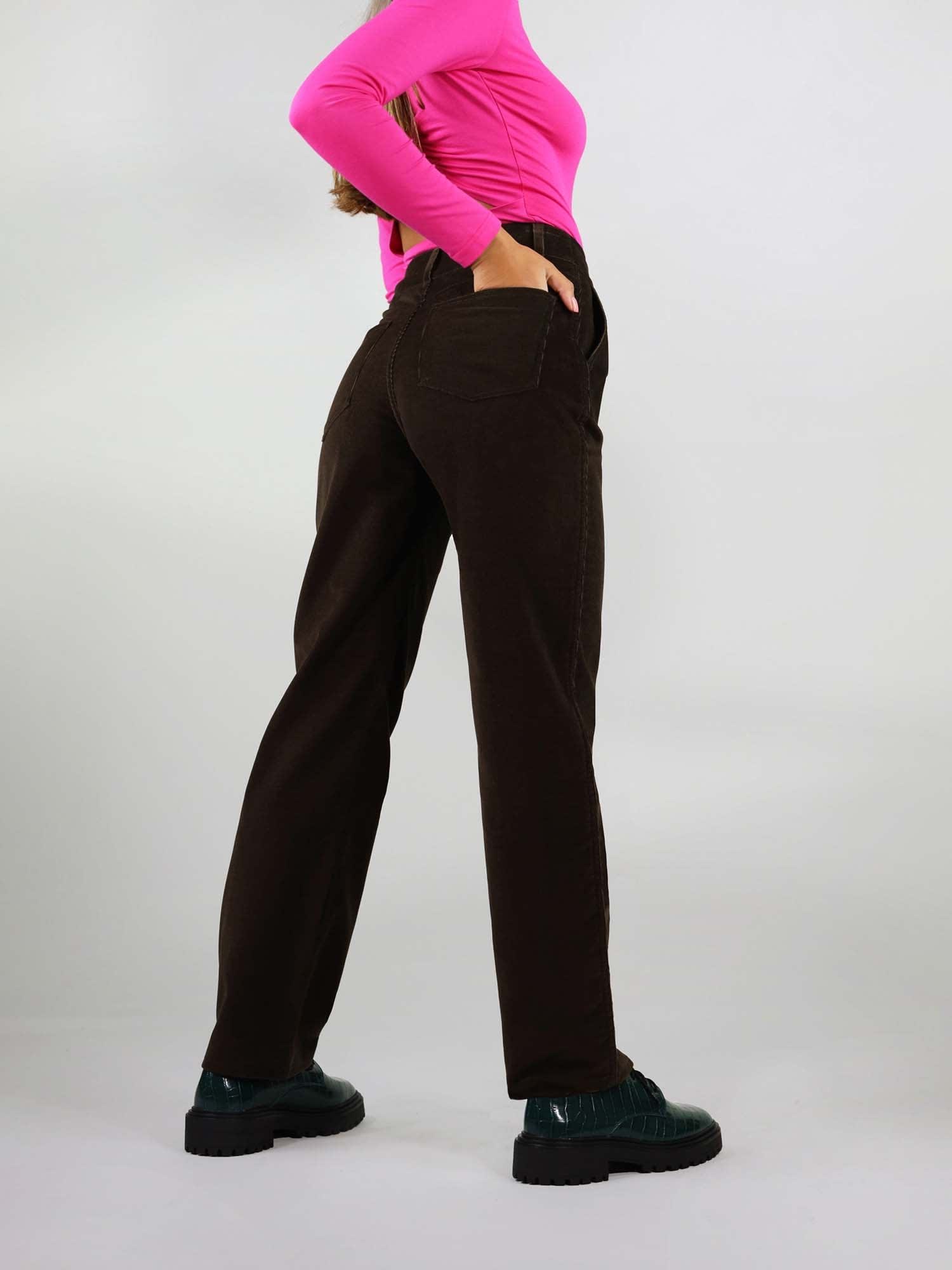 Joplin High Rise Flare Women's Corduroy Pants in Brown - BL15940