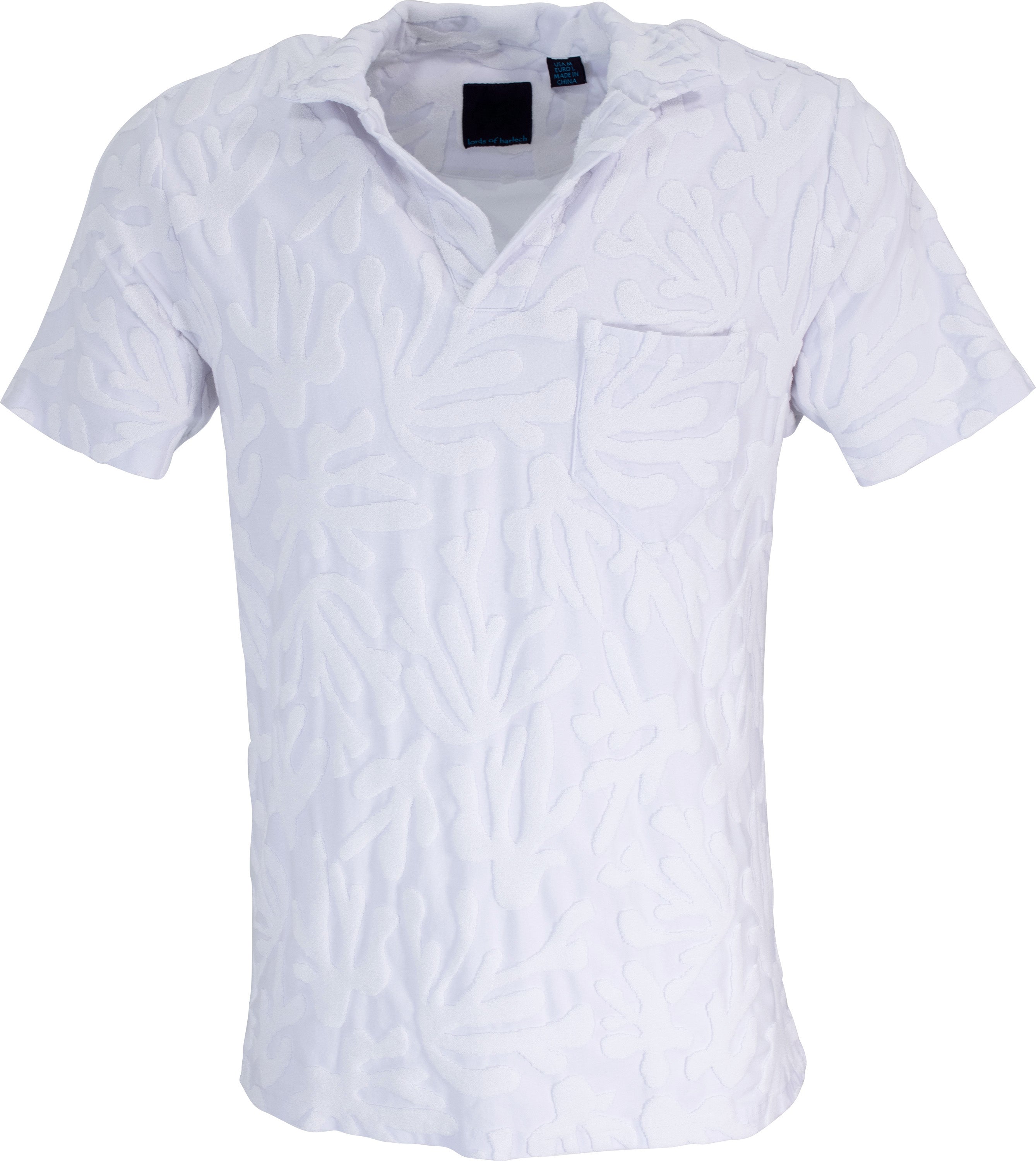 Men’s Johnny Coral Towel Polo Shirt - White Extra Large Lords of Harlech