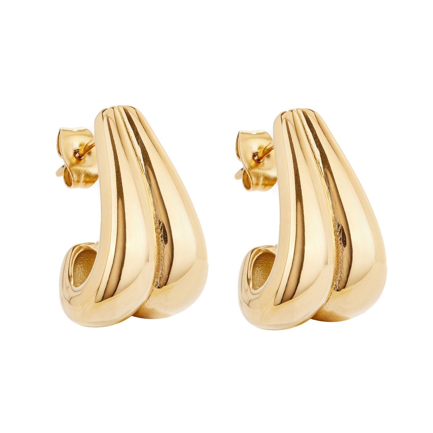 Ballinger Women's Retro Waterfall Gold Hoop Earrings