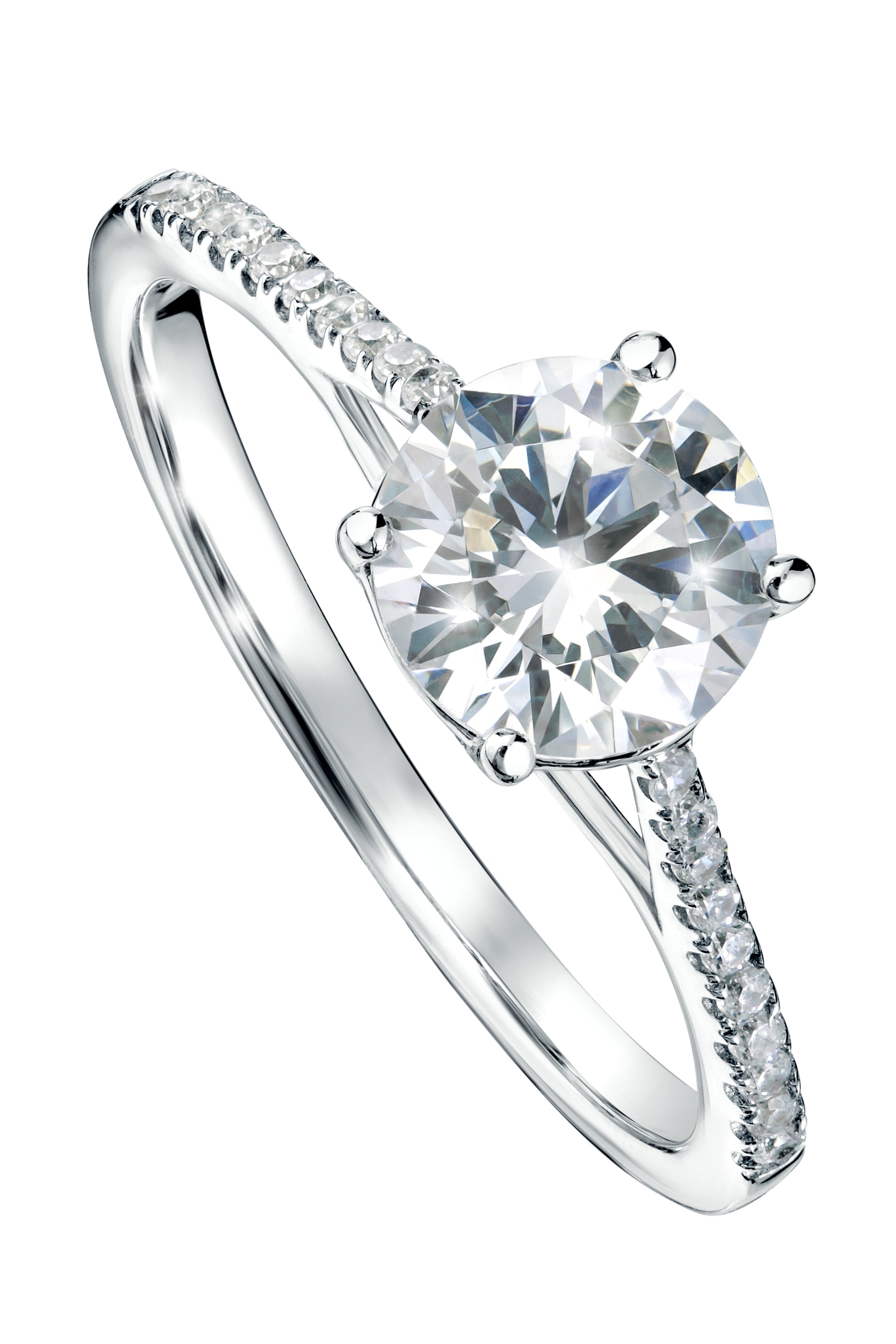 Women’s Silver Margot White Gold One Carat Lab Grown Diamond Ring Created Brilliance