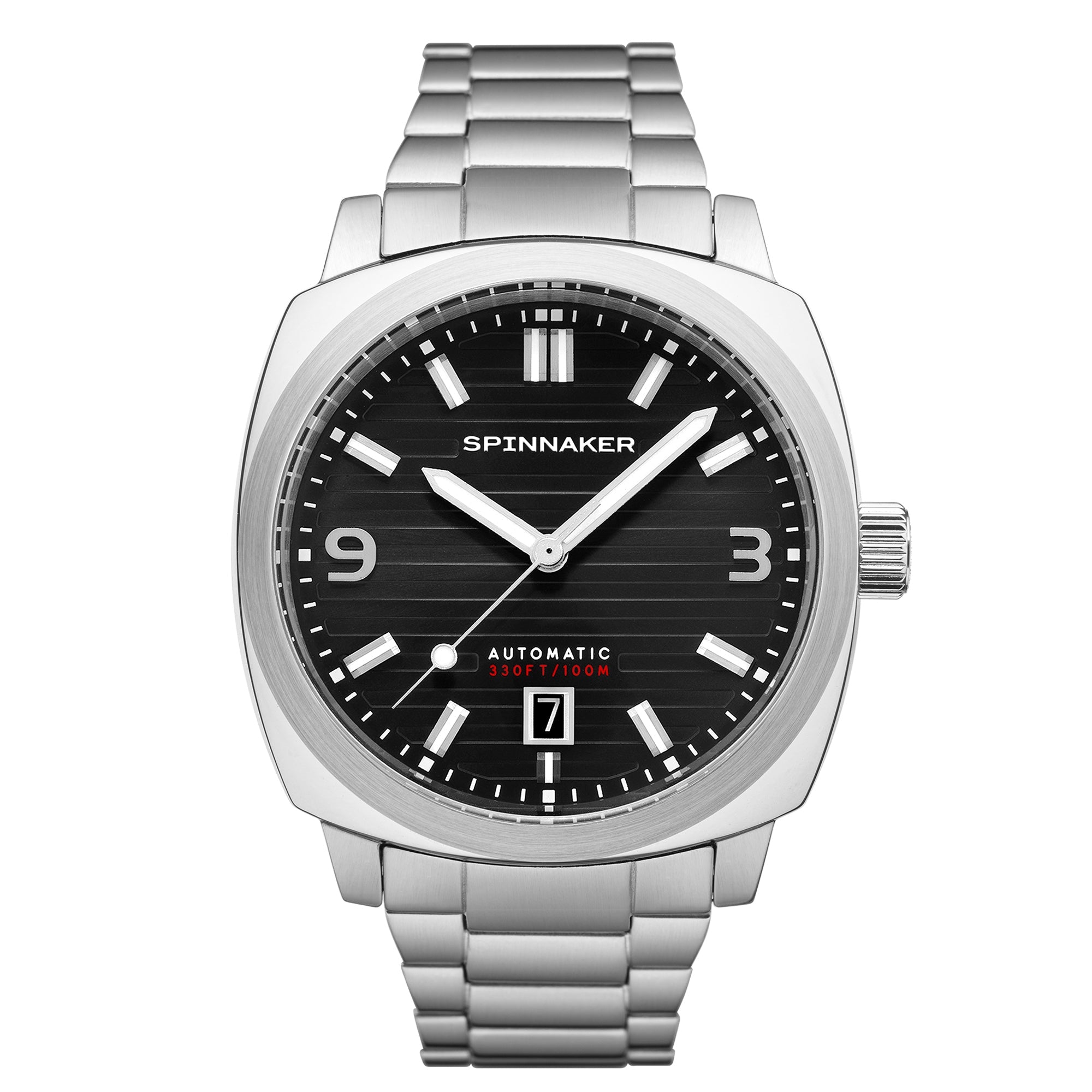 Spinnaker Black  Hull Men's Japanese Automatic Noire Watch In Black