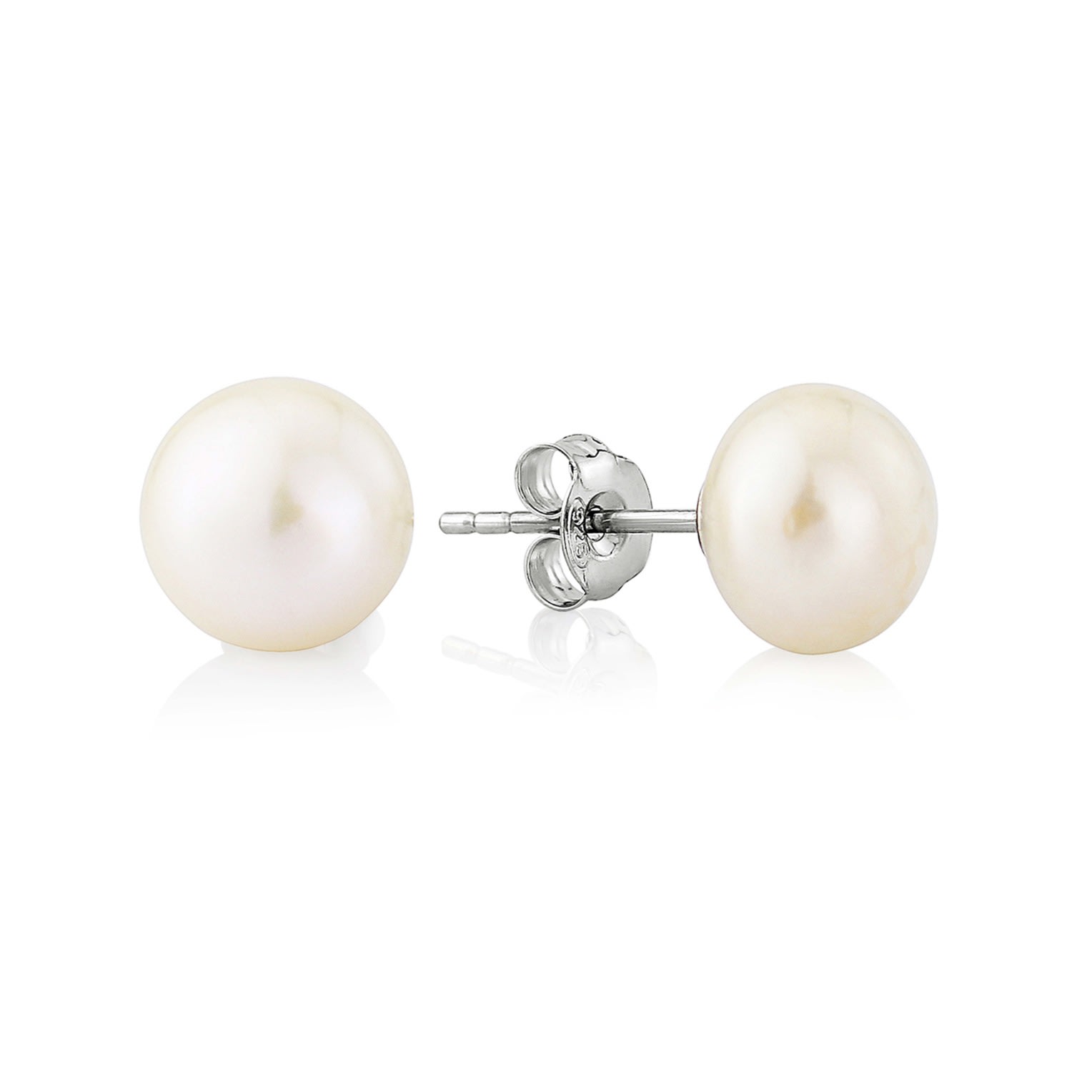 Auree Jewellery Women's Silver / White Molina White Pearl Stud Earrings In Metallic