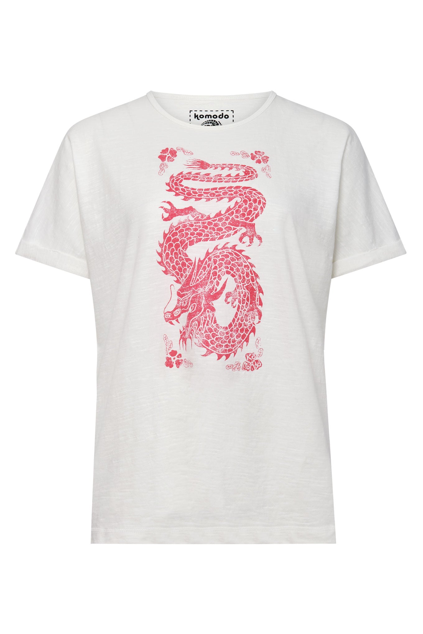 Women’s Dragon - Gots Organic Cotton Off White Tee Large Komodo