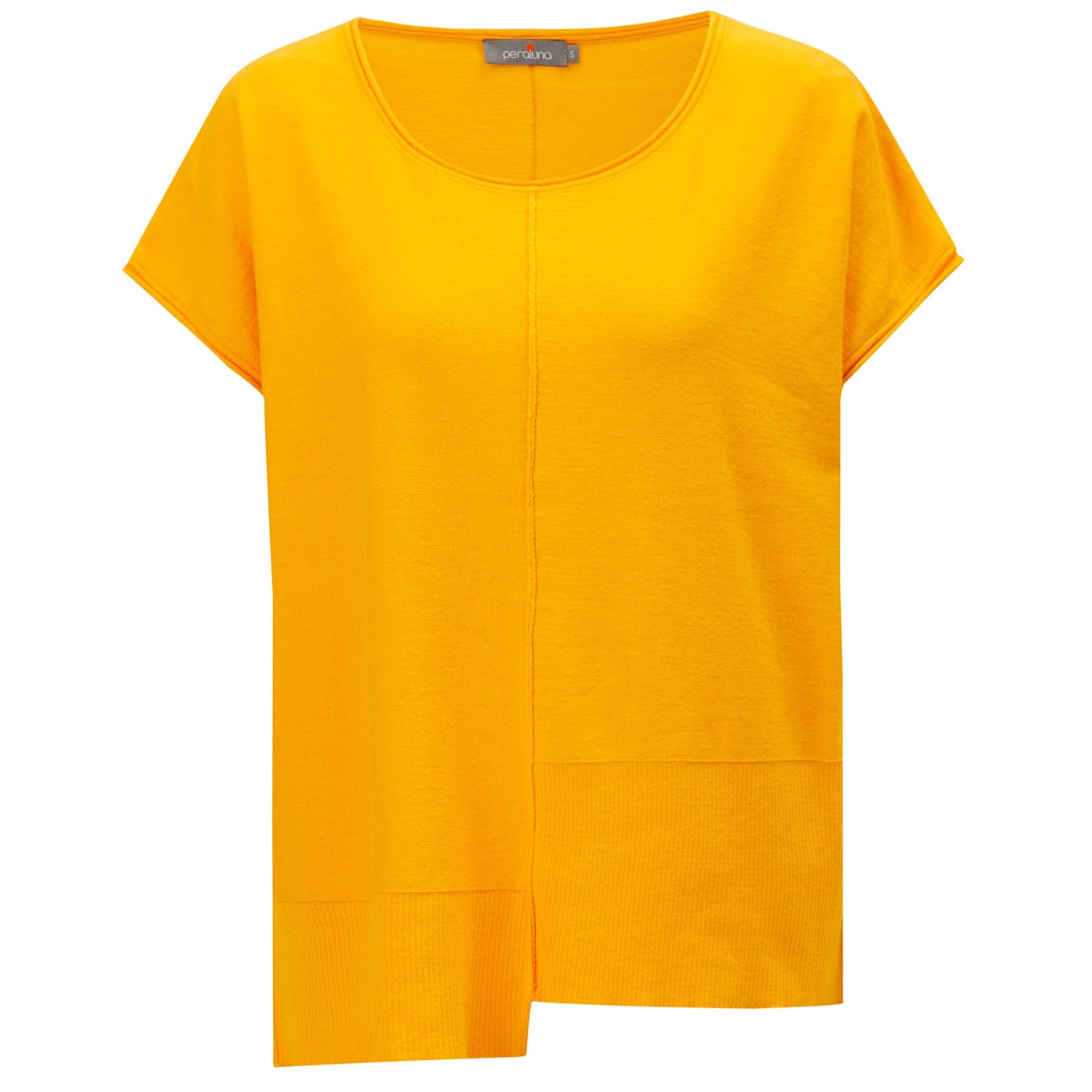 Peraluna Women's Yellow / Orange Fine Sleeveless Asymmetric Knit Blouse In Yellow In Yellow/orange
