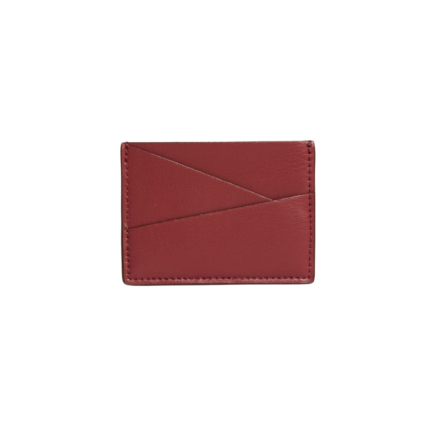 Allegorie Women's Red Apple Leather Puzzle Cardholder - Wine In Red