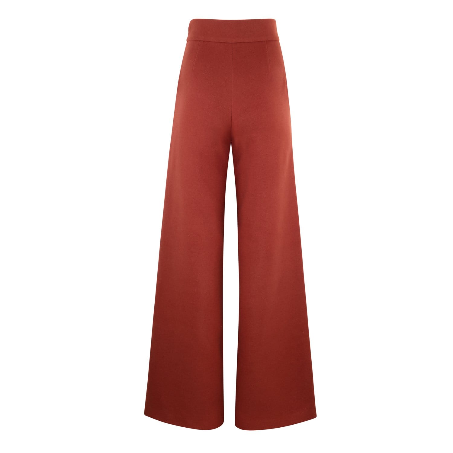 Adiba Women's Brown High Waisted Flared Rust Pants