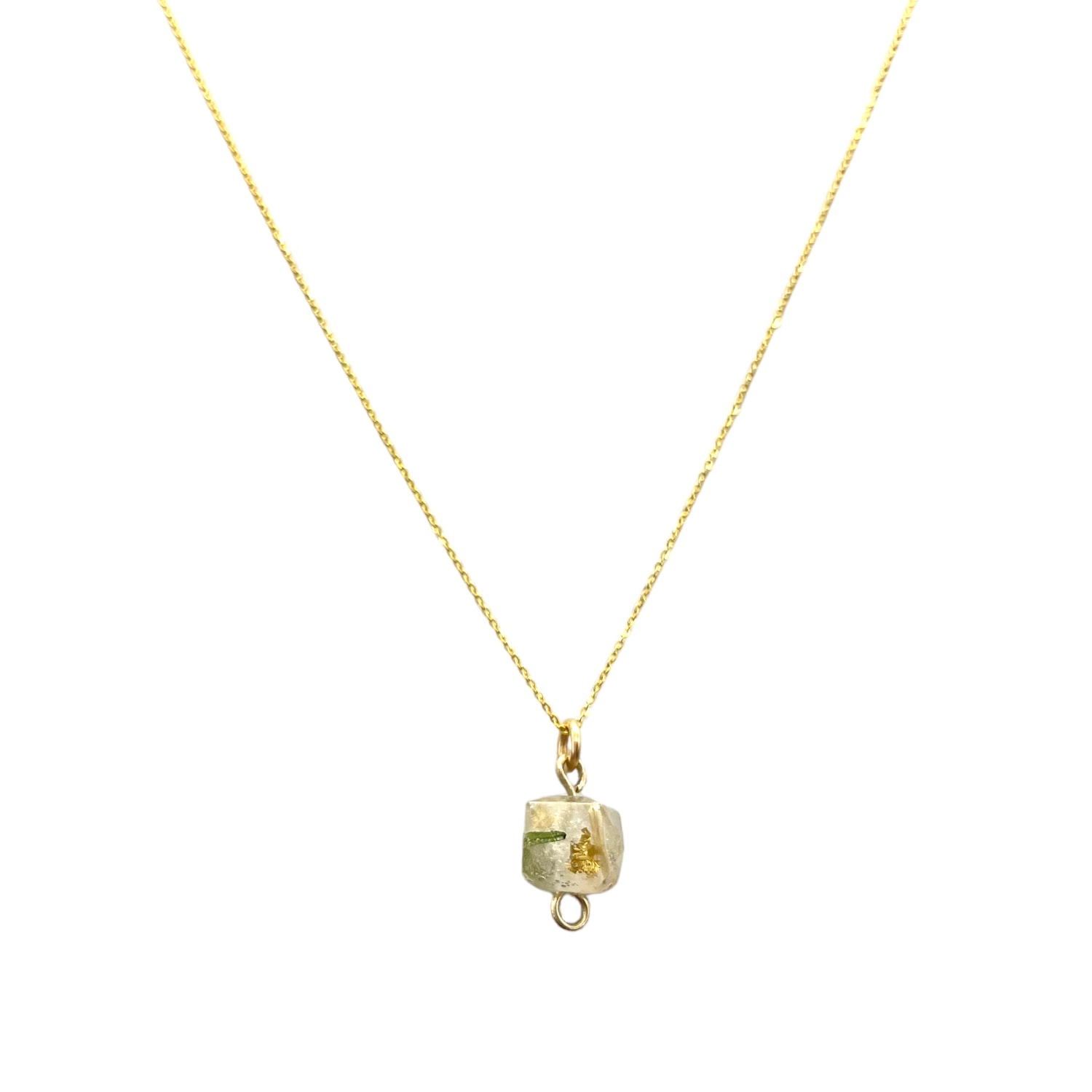 Bio-trimmings Women's Brandt Dainty Extendable Necklace Gold Transparent Bio-gem