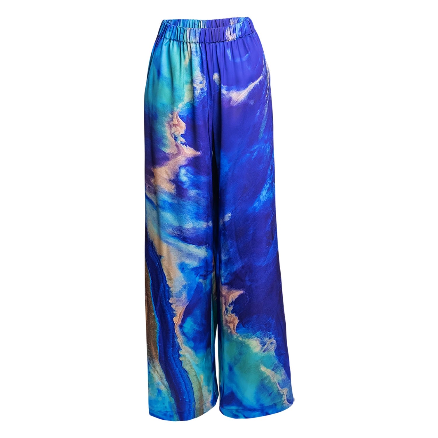 Alanakayart Women's Blue Melissa Elastic Waist Wide Leg Pant - Boundless In Blue
