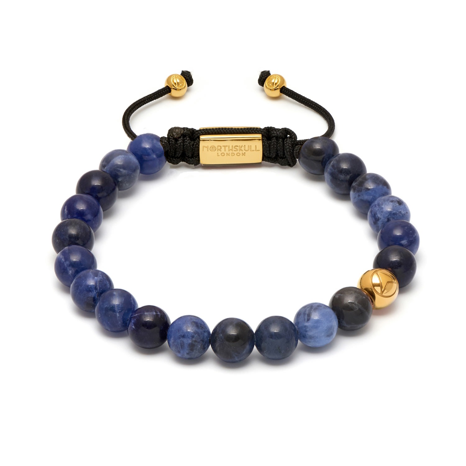 Men’s Blue Sodalite Asymmetrical Bracelet / Gold Northskull