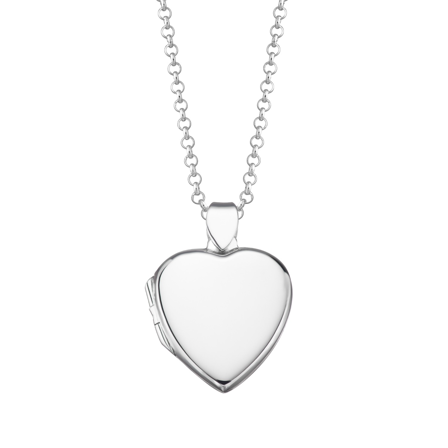 Sterling Silver Large Heart Locket Necklace Lily Charmed Wolf