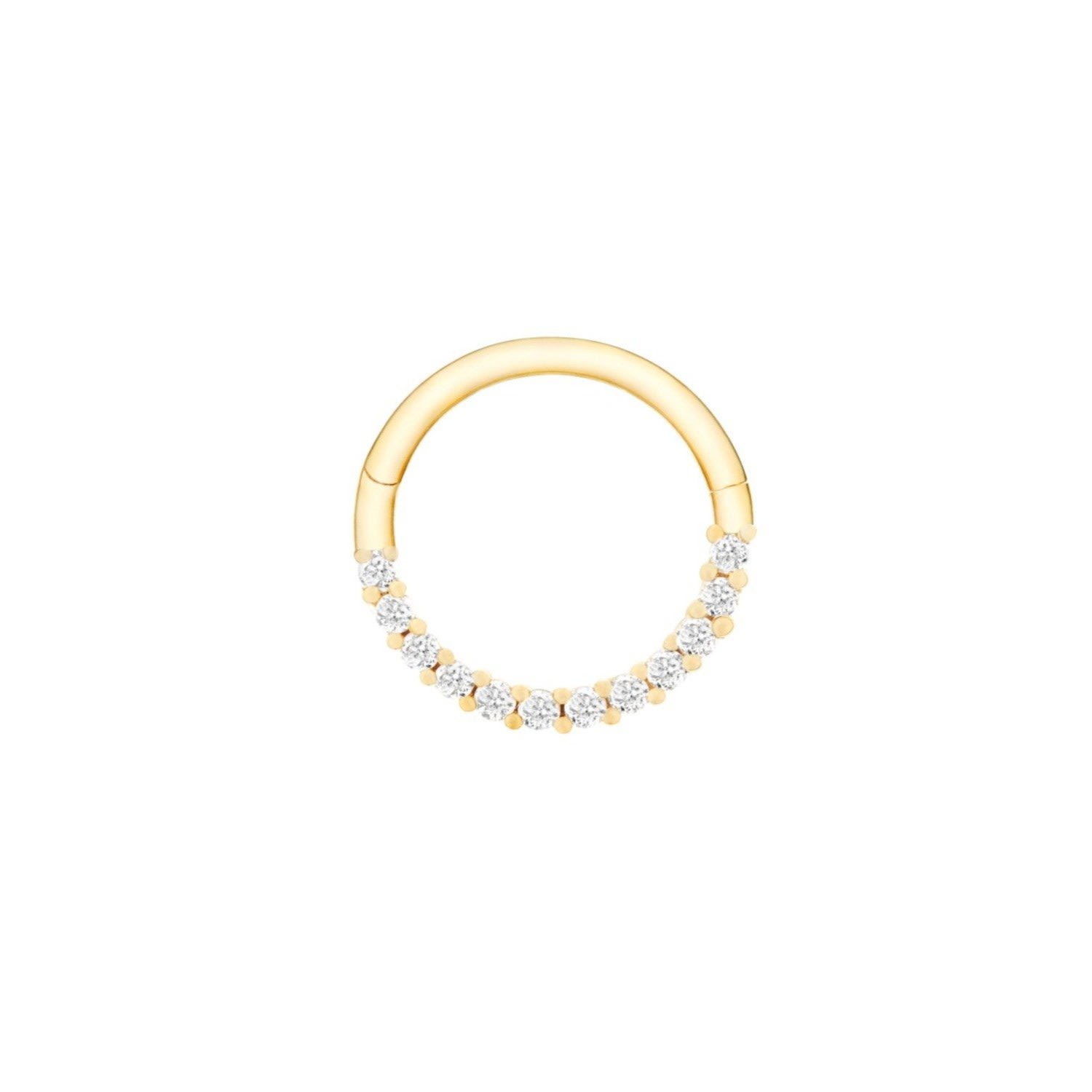 Women’s Diamond Pav Daith Hoop 9K Gold Zohreh V. Jewellery