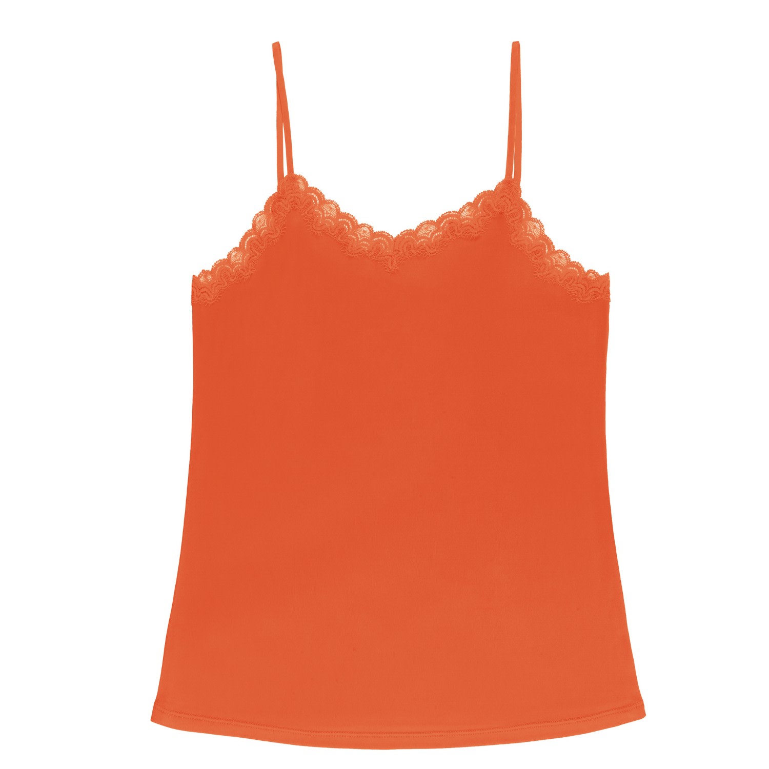 Uwila Warrior Women's Soft Silk Lace Camisole - Spicy Orange In Orange