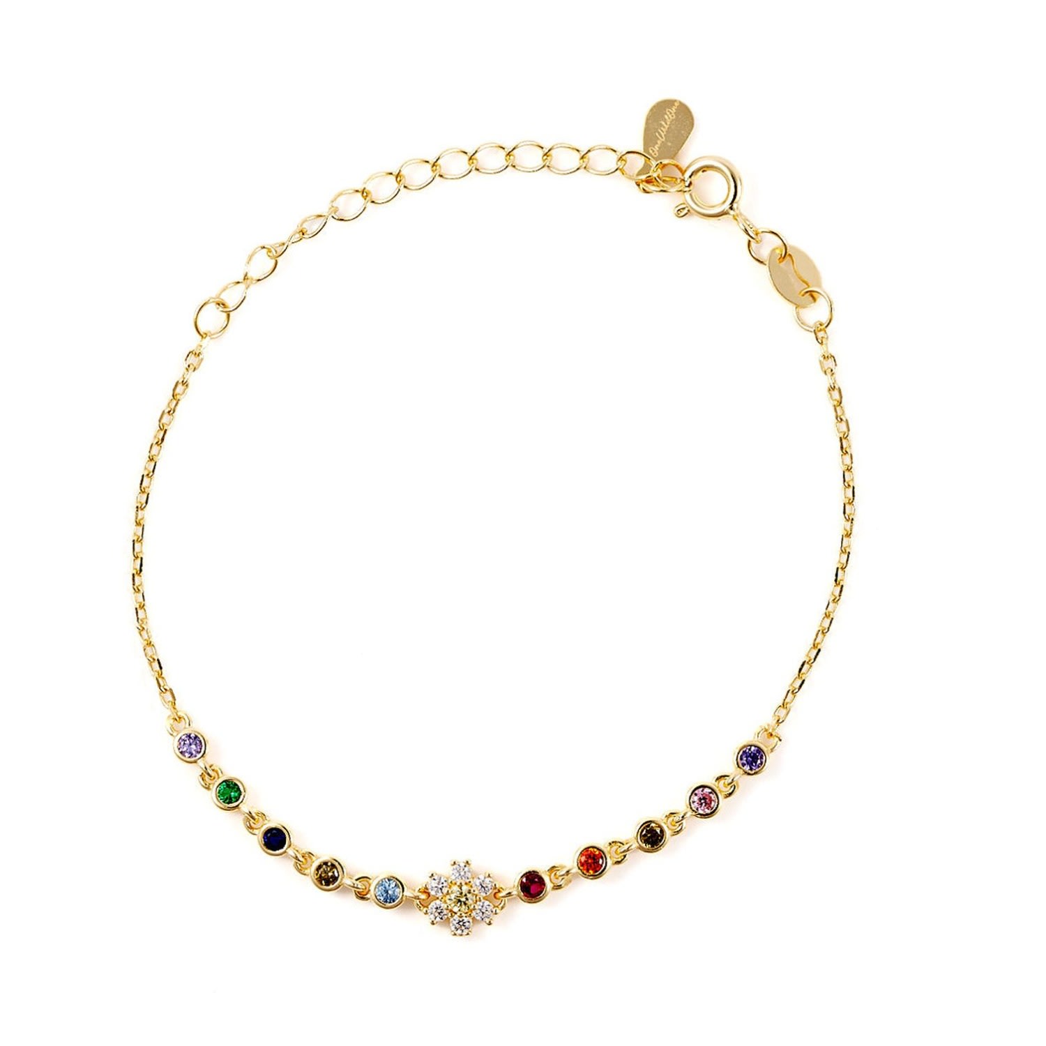 Onewildone Women's Gold Sunshine & Rainbows Flower Bracelet In Gold