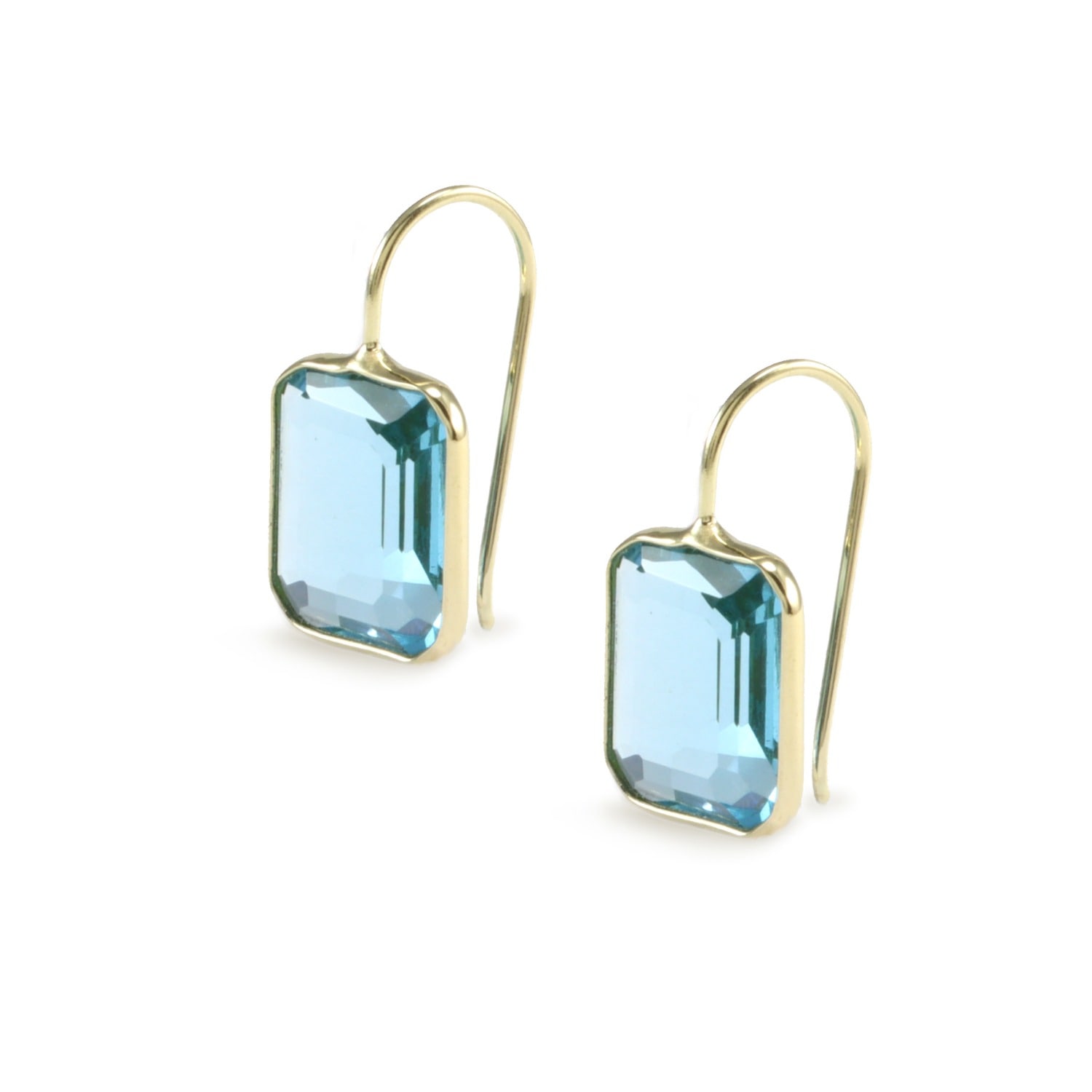 Women&rsquo;s Blue / Gold Small Gemma Blue Quartz Earrings | Hye Jane Jewelry