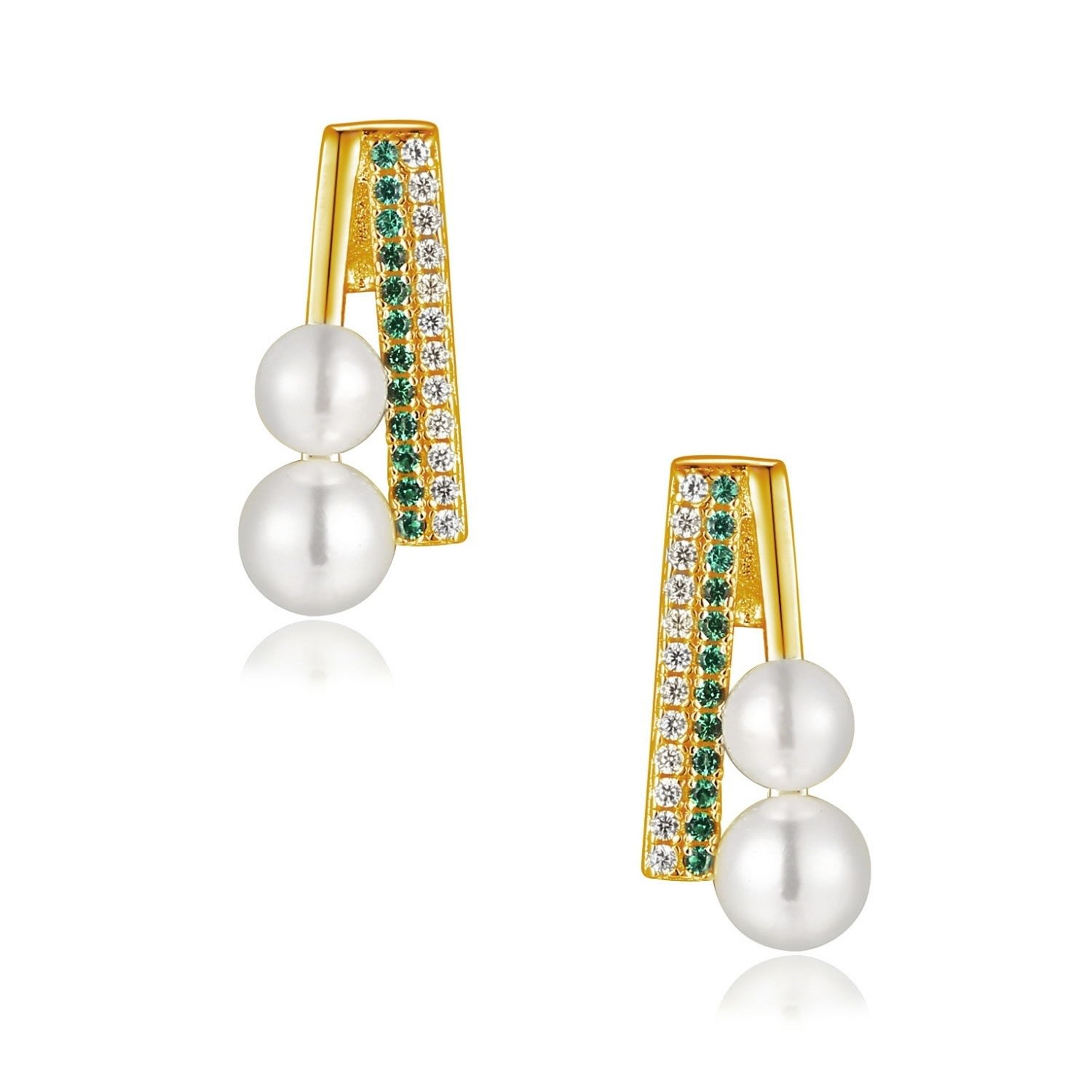 House Of Elliott Women's Emerald Gold Earrings In Gold