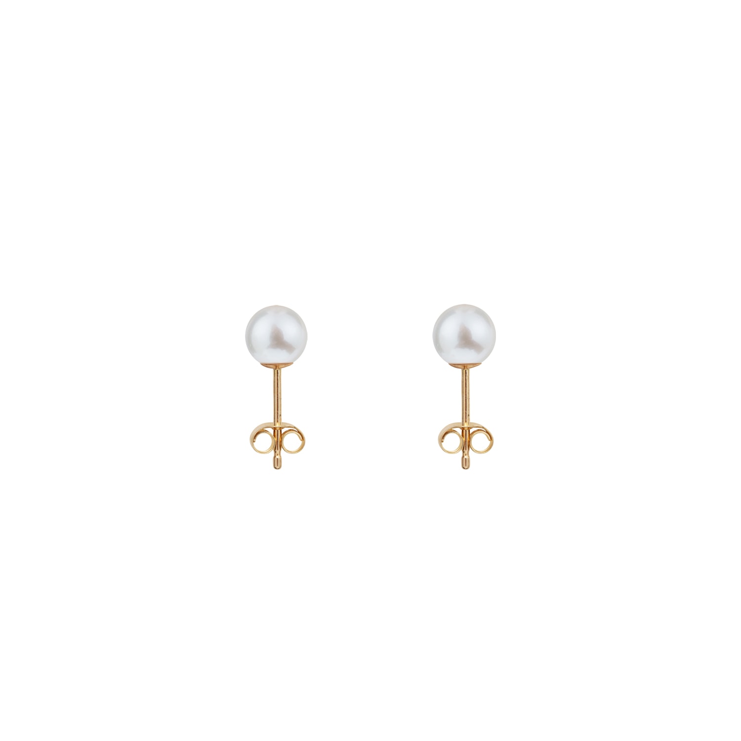 Ora Pearls Women's Gold / White Small White Pearl Studs Earrings - Solid 9ct Gold In Multi