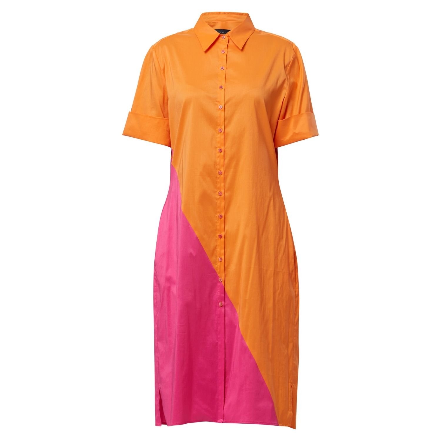 Women’s Yellow / Orange / Pink Bella Orange & Pink Shirt Dress Small Helen Mcalinden