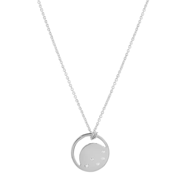 Neola Sterling Silver Eclipse Necklace With White Topaz In Eclipse