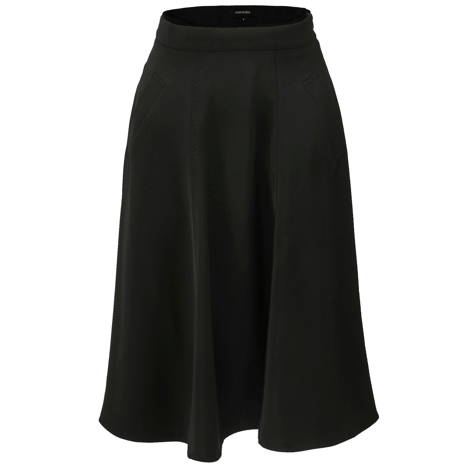 Smart And Joy Women's Sleek Flared  Skirt - Black