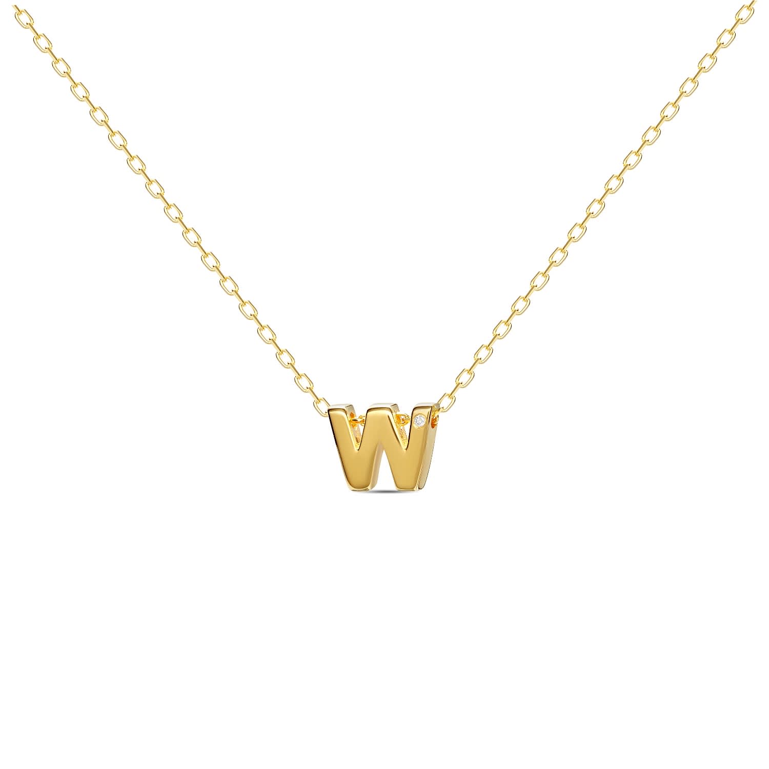 Diamond Letter Necklace S - 18 Karat Gold Initial Necklace for Women –  MOSUO