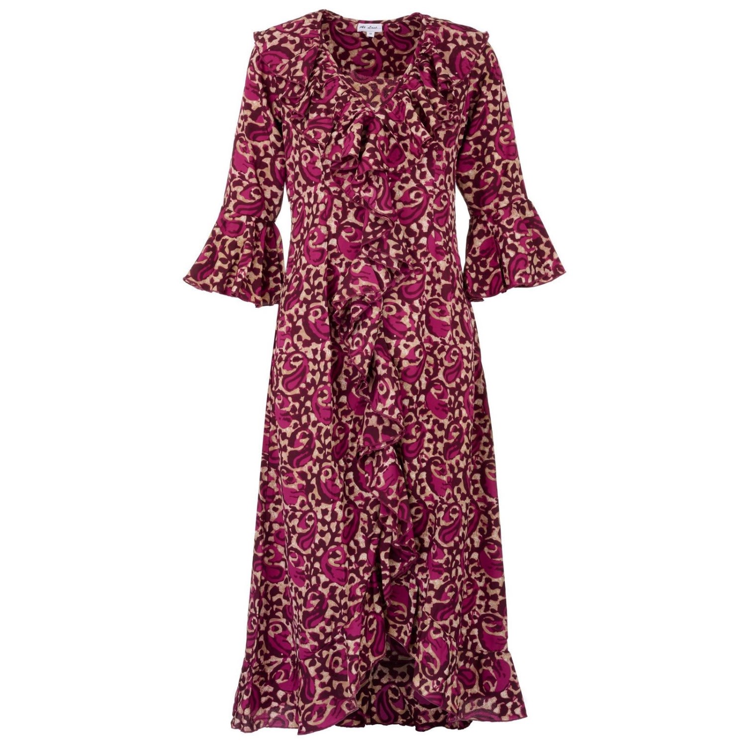 At Last... Women's Pink / Purple Felicity Midi Dress Mulberry Swirl In Pink/purple