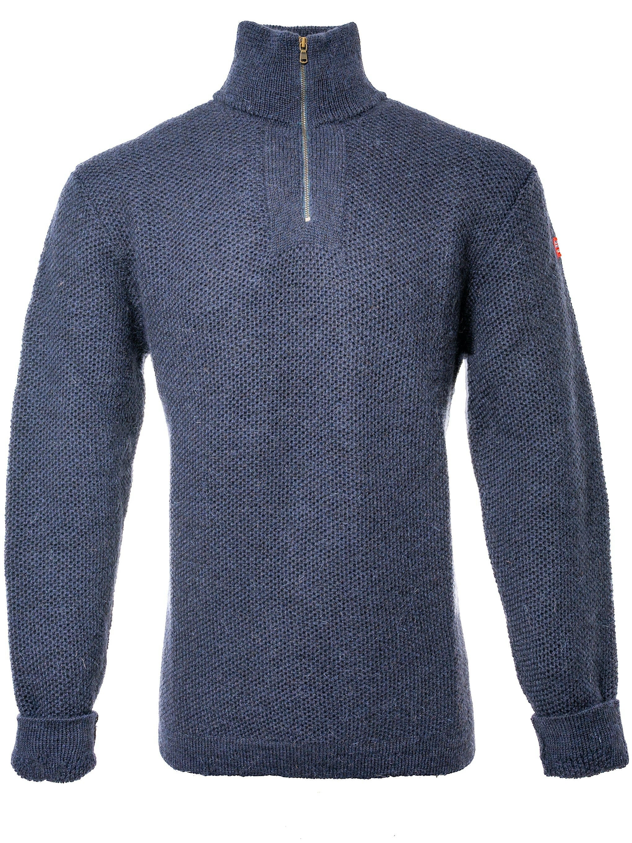 Arthur Beale Men's Blue  Zip Neck Jumper In Blue