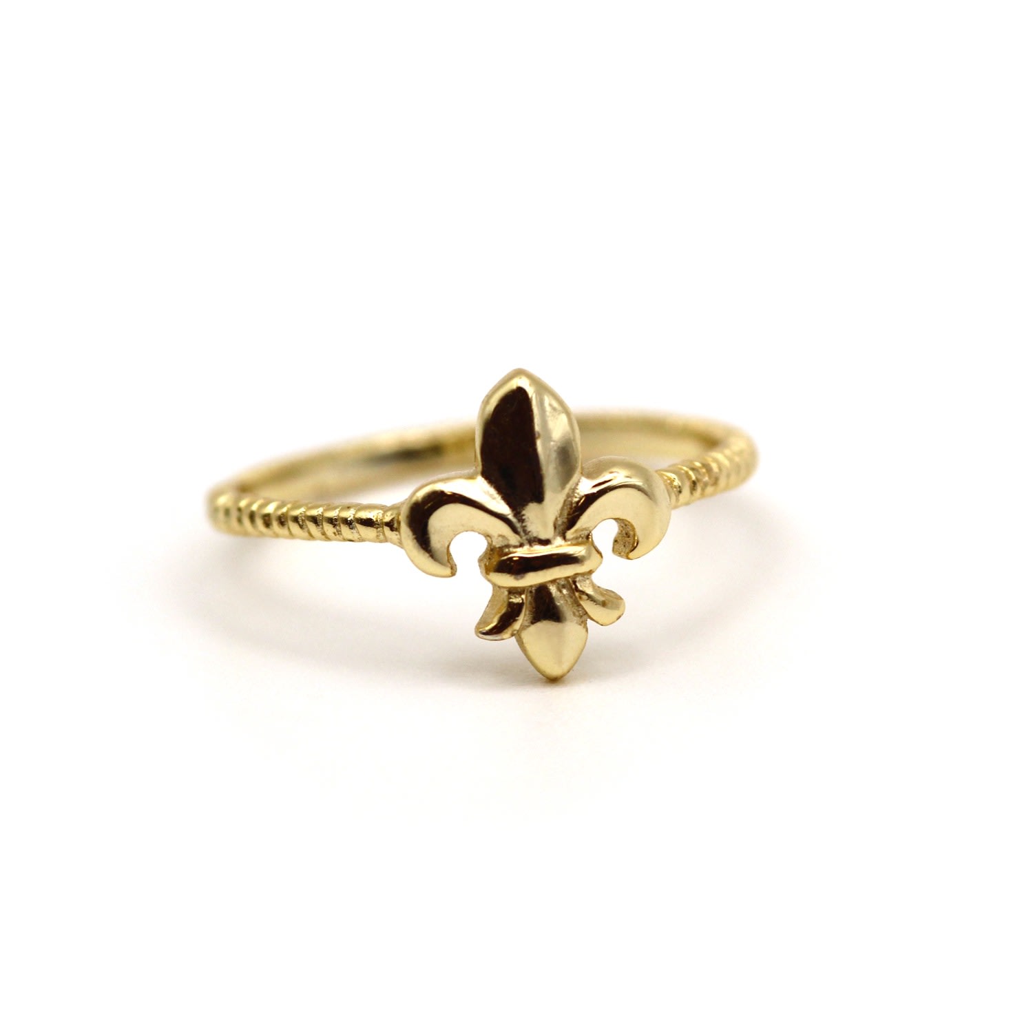 Vicstonenyc Fine Jewelry Women's Antique Fleur De Lis Yellow Solid Gold Ring In Gold