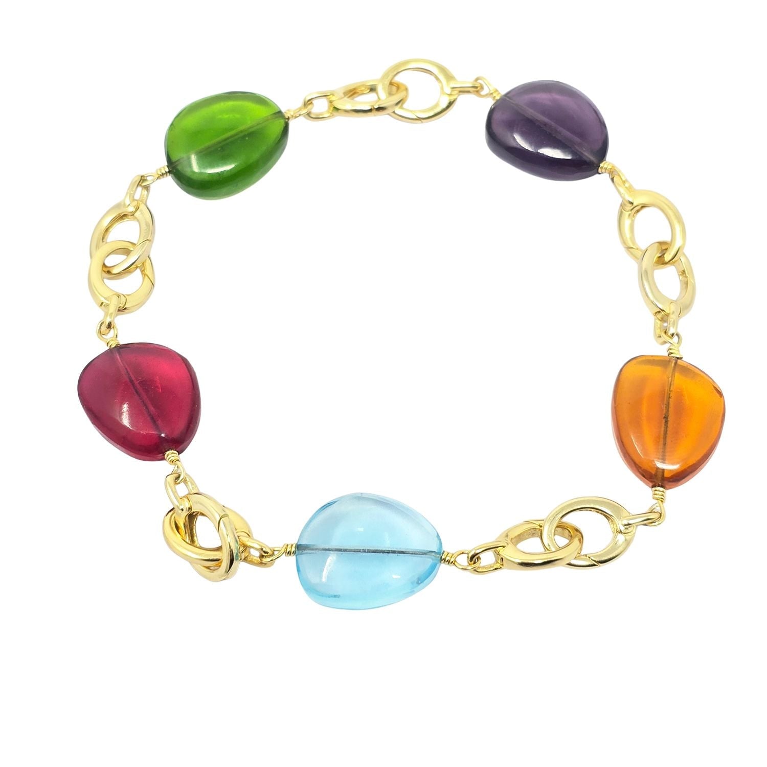 Harfi Women's Statement Personalised Birthstone Charm Camelia Bracelet