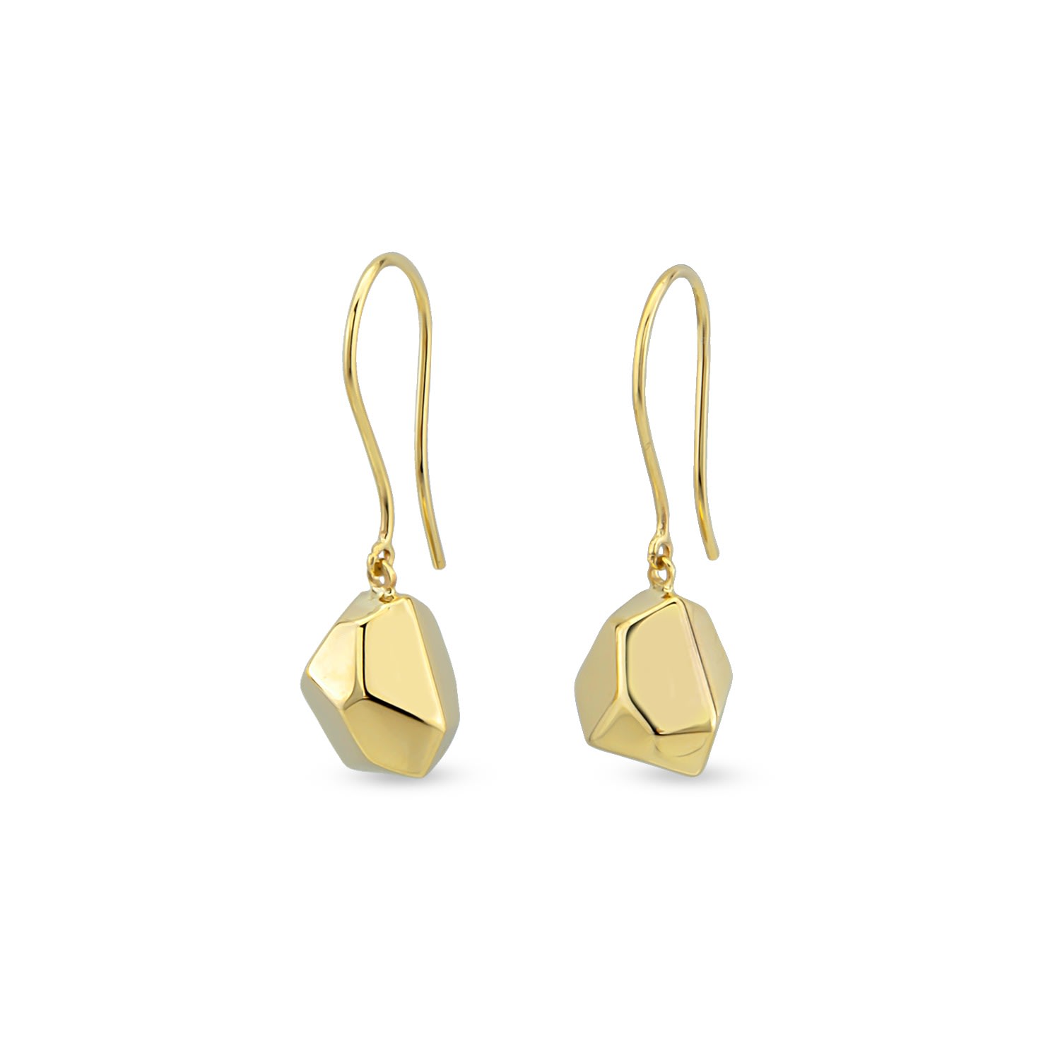 Orena Jewelry Women's Polygon Dangle Gold Earrings In Gray
