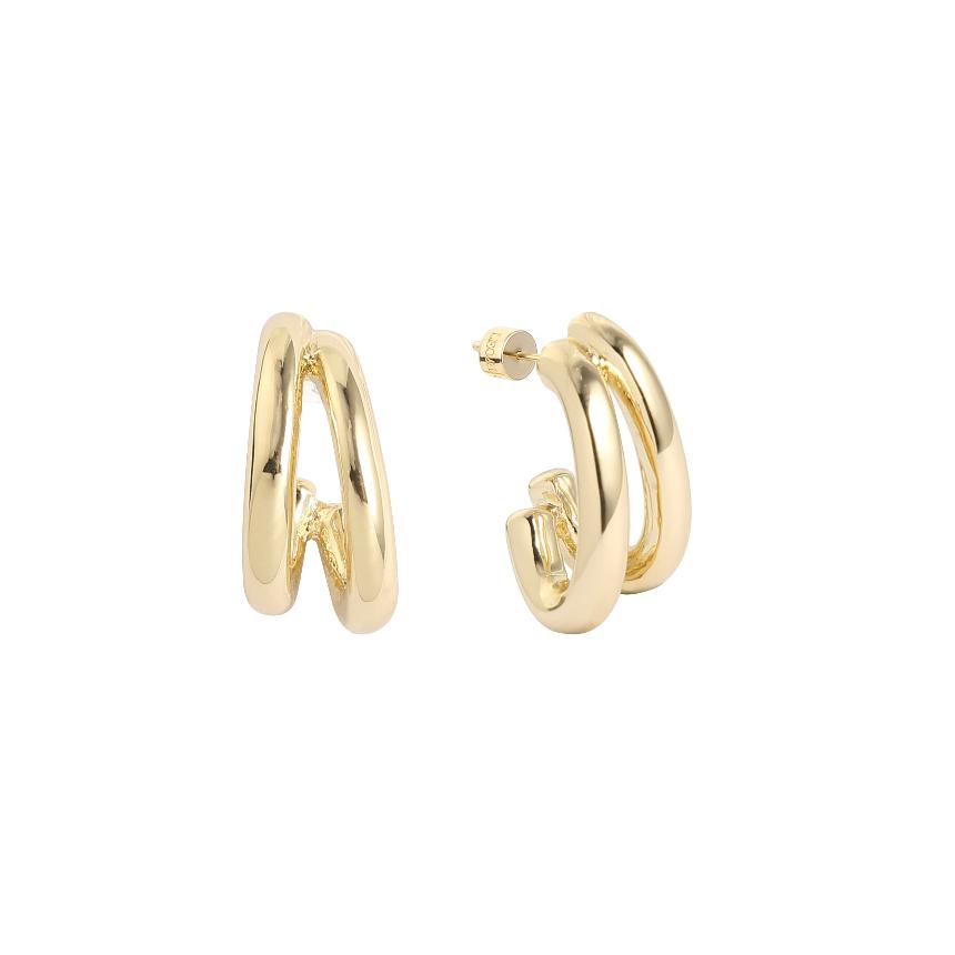 Leo & Luca Women's Gold Double Hoop Earrings In Gold