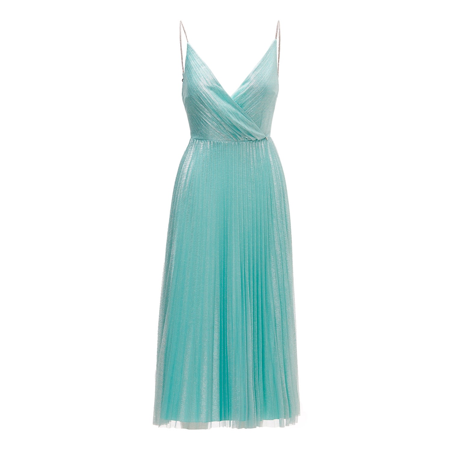 Women’s Blue Pleated Tulle Midi Dress Xxs Nissa