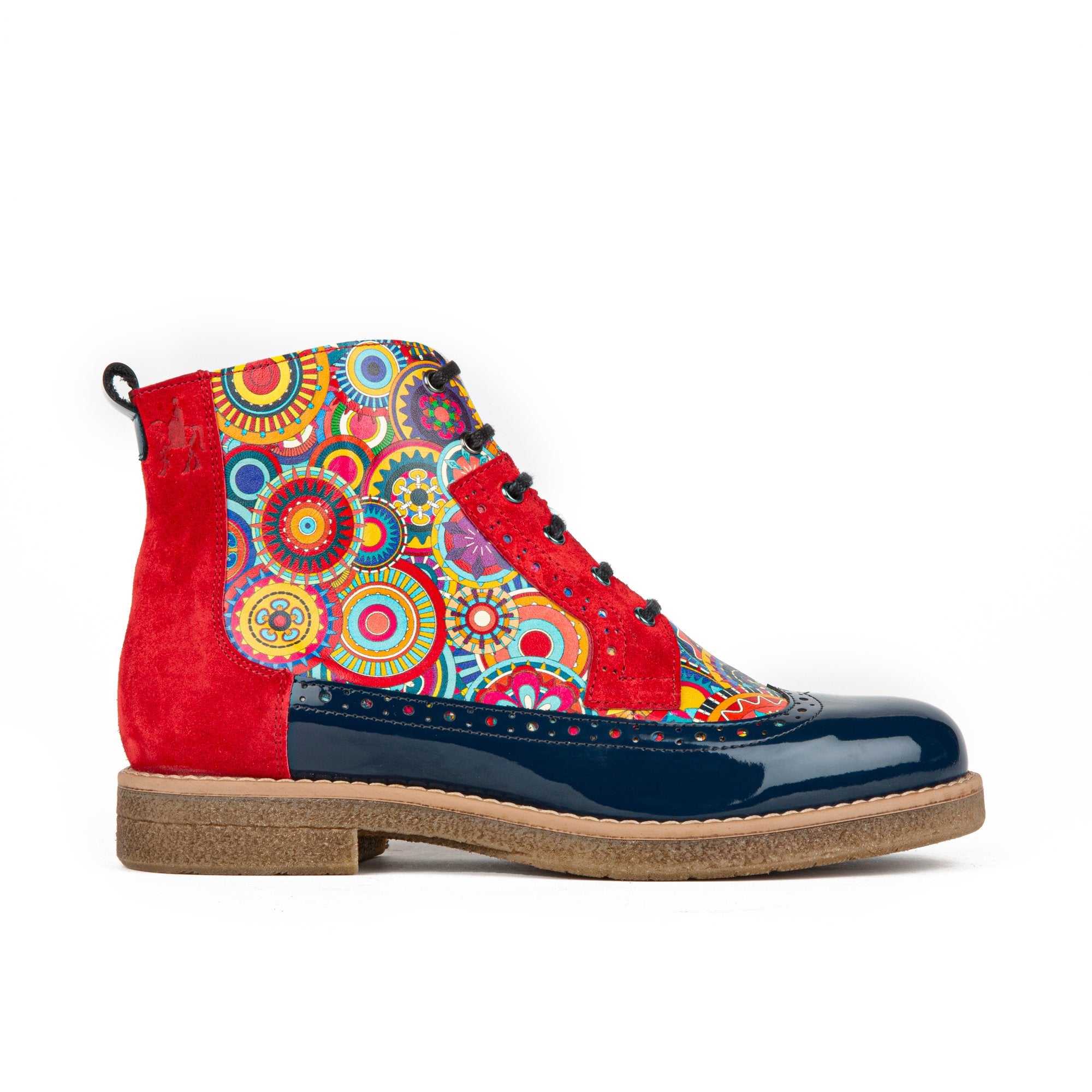 Blue / Red Hatter - ’Signature’ Red & Navy - Women’s Ankle Boot 7 Uk Embassy London Usa