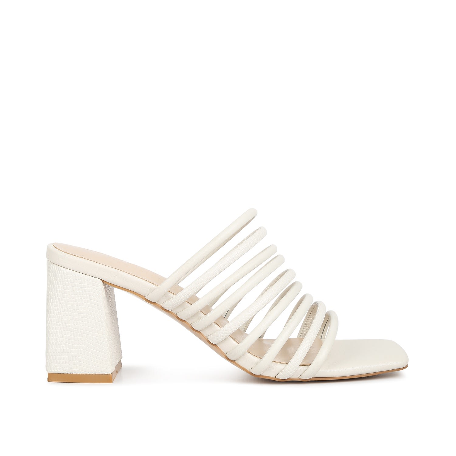 Rag & Co Fairleigh Off White Strappy Slip On Sandals In White