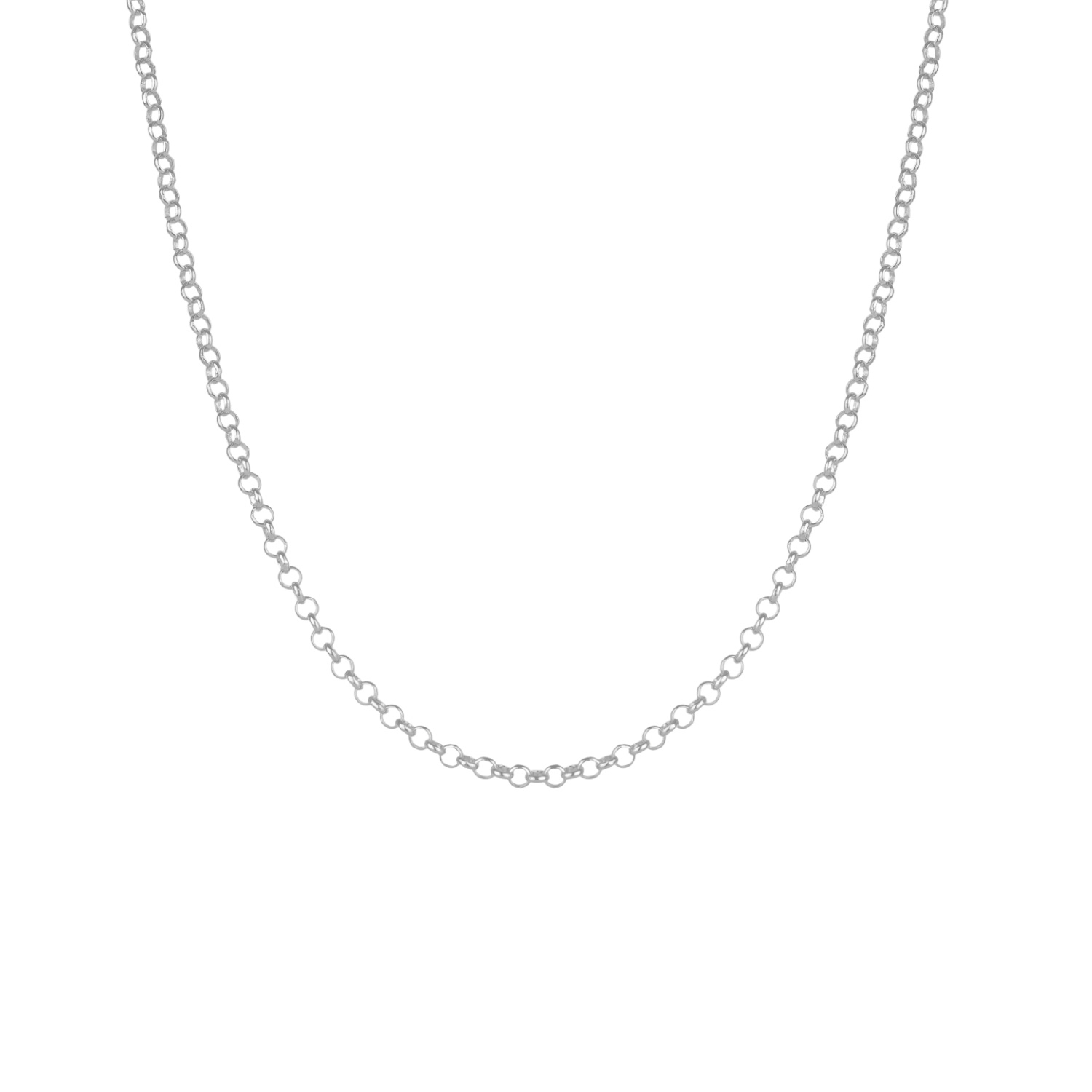 Women&rsquo;s Round Hoops Silver Belcher Chain Necklace | Mejoma