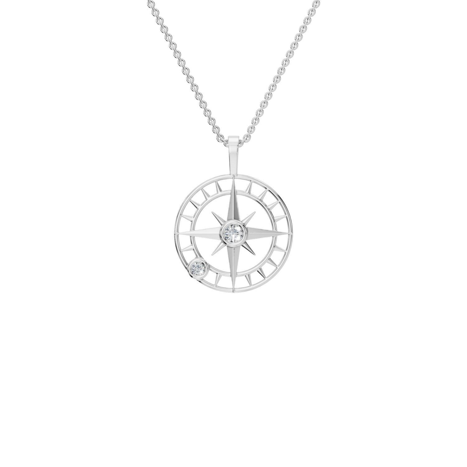 Aya Fine Jewelry Women's White / Yellow / Rose Gold Eighteen Kt Navigation Star Pendant In Metallic