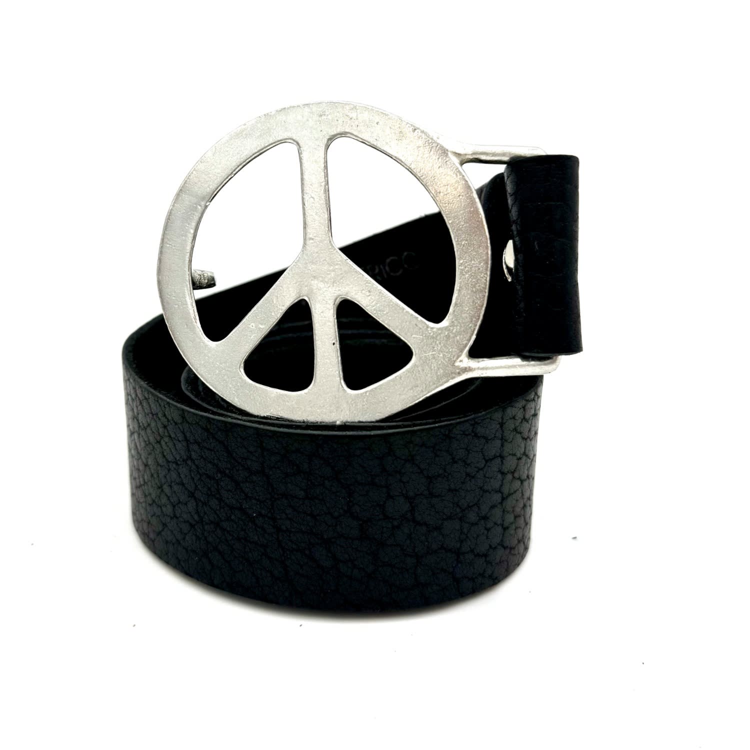 Lynn Tallerico Women's Peace Belt In Pewter Black Small Medium In Black