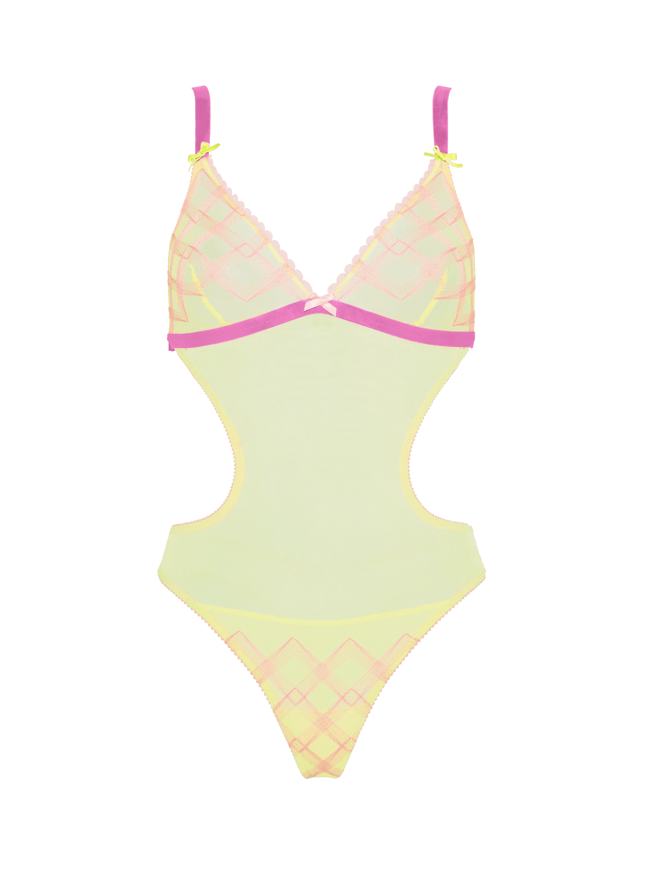 Bonbon Lingerie Women's Echo Bodysuit In Green/orange/pink