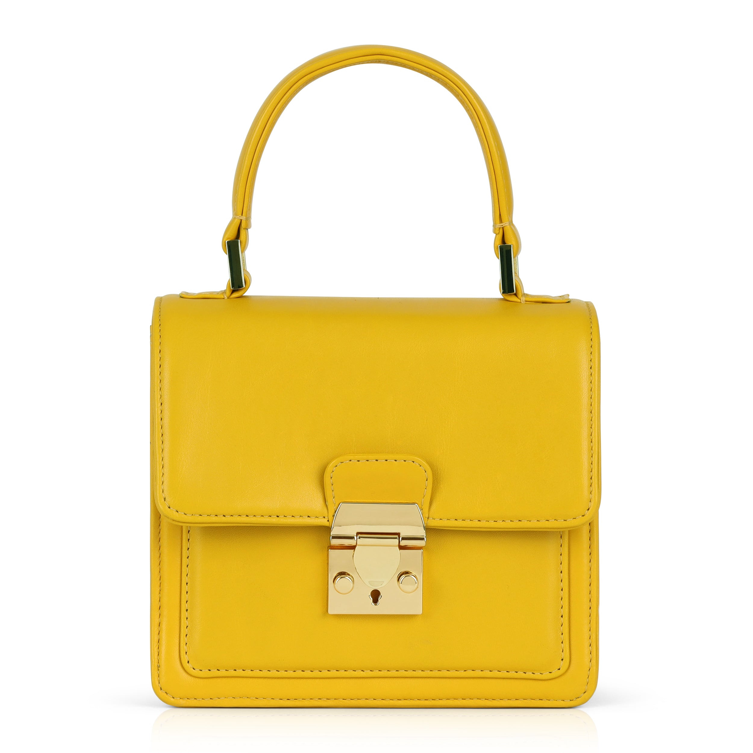 Luis Steven Women's Yellow / Orange Madie Top Handle - Yellow Nappa Leather In Yellow/orange
