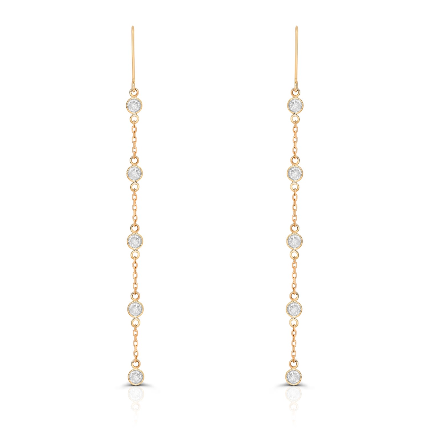 Women’s White Diamond Earring In 18K Yellow Gold Tresor Collection