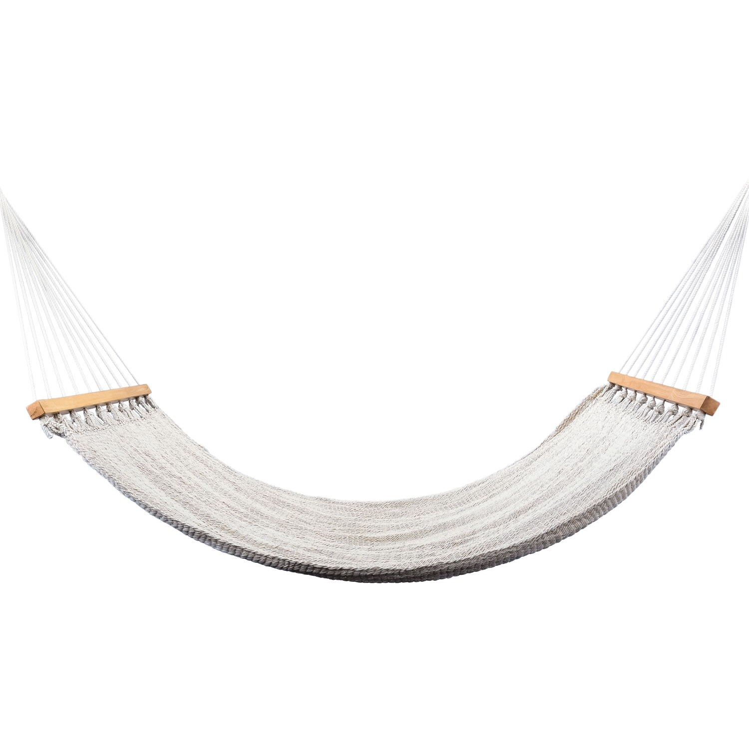 Neutrals Earth Organic Natural Cotton Hammock - Teak Wooden Bar Artissanos