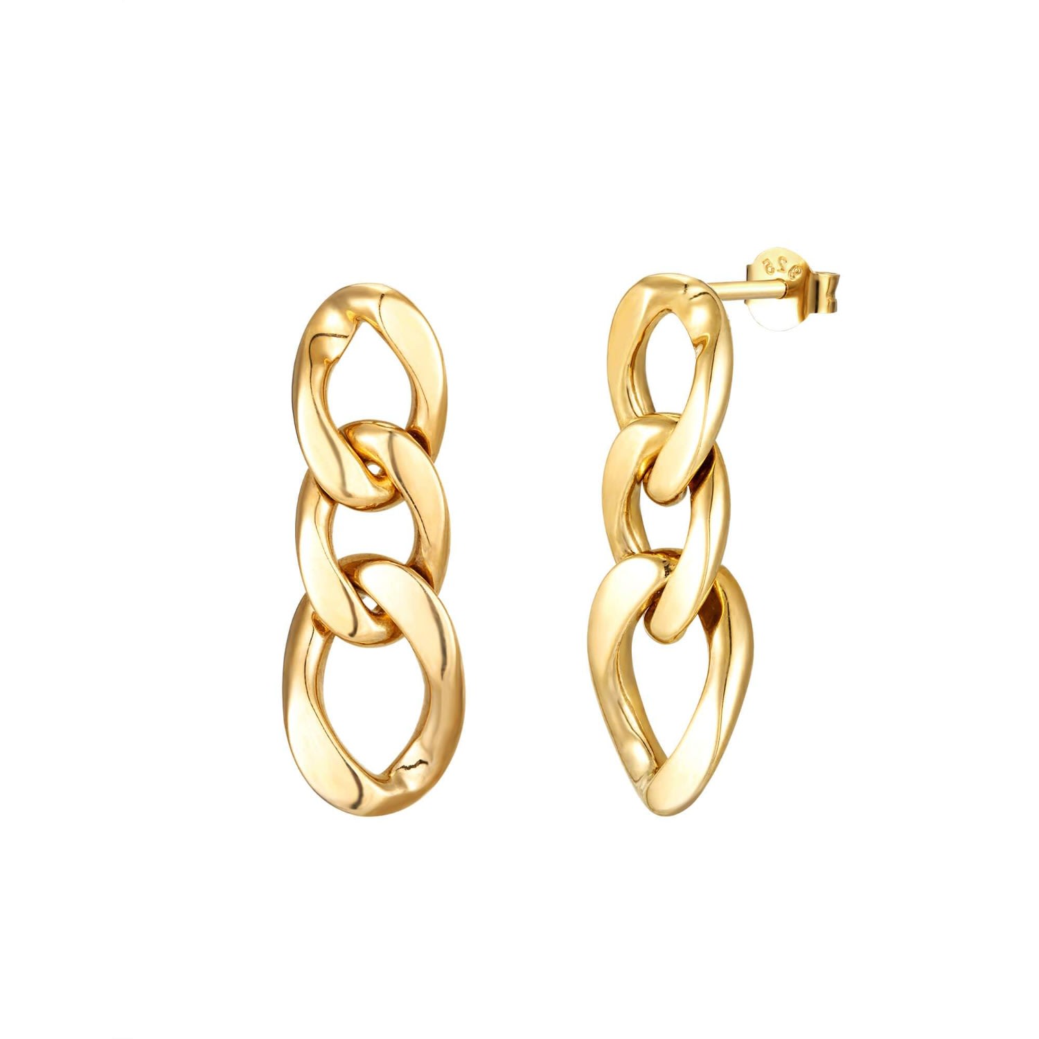 Women’s 22Ct Gold Vermeil Chain Stud Earrings Seol + Gold