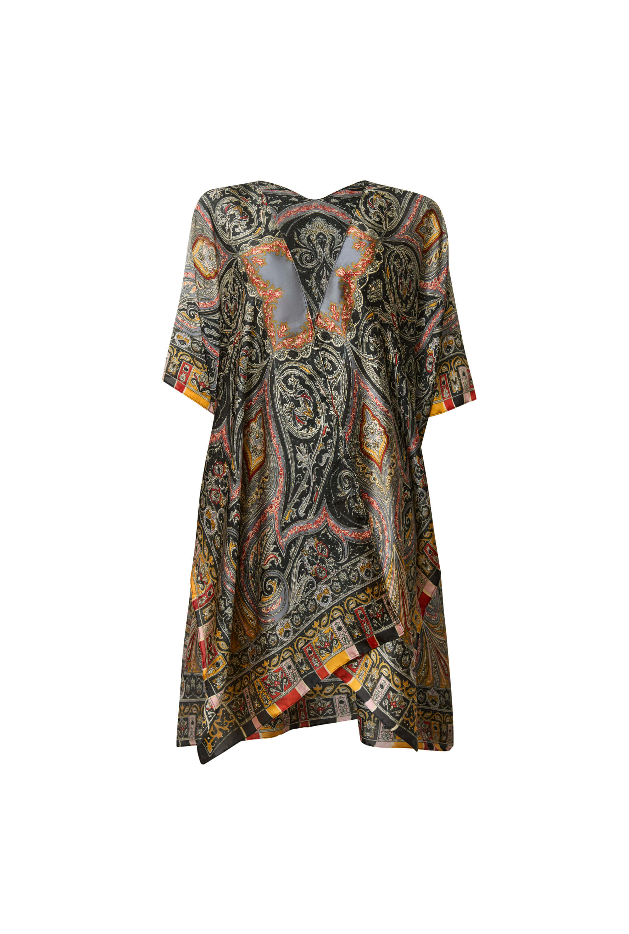 James Lakeland Women's Black Paisley Boho Kaftan In Black