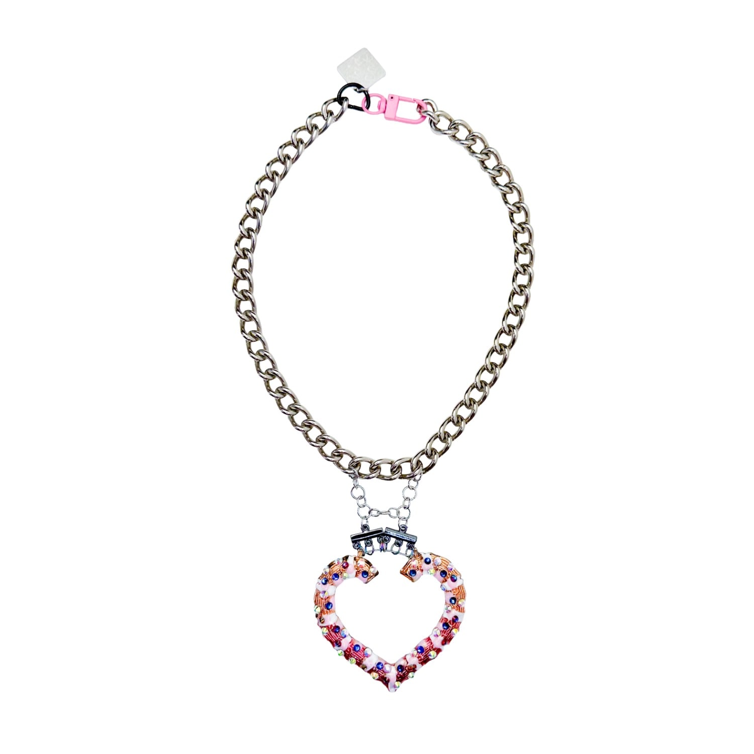 Acid Cat Women's Gold / Silver Super Sparkle Heart Chain Necklace Two In Multi