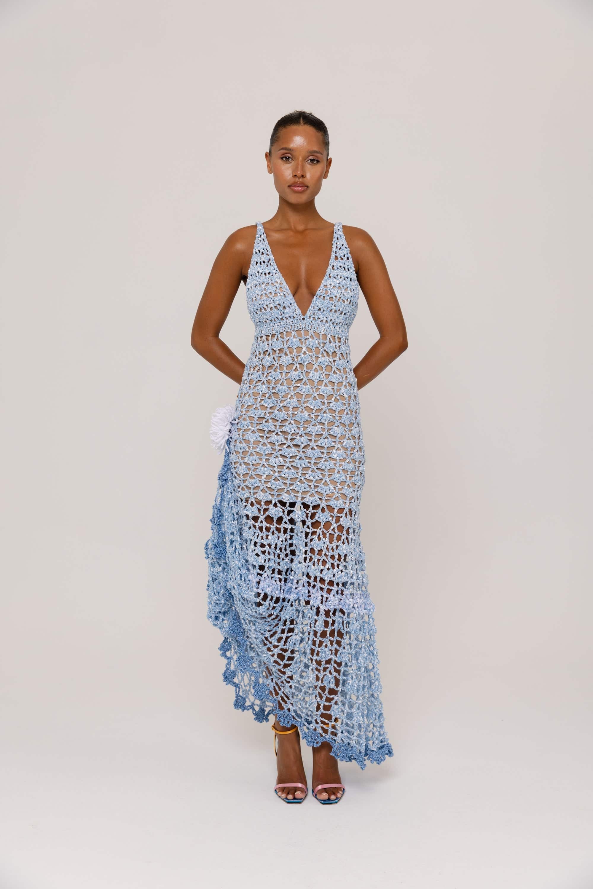 Metallic Iris Handmade Crochet Dress | ANDREEVA | Wolf & Badger