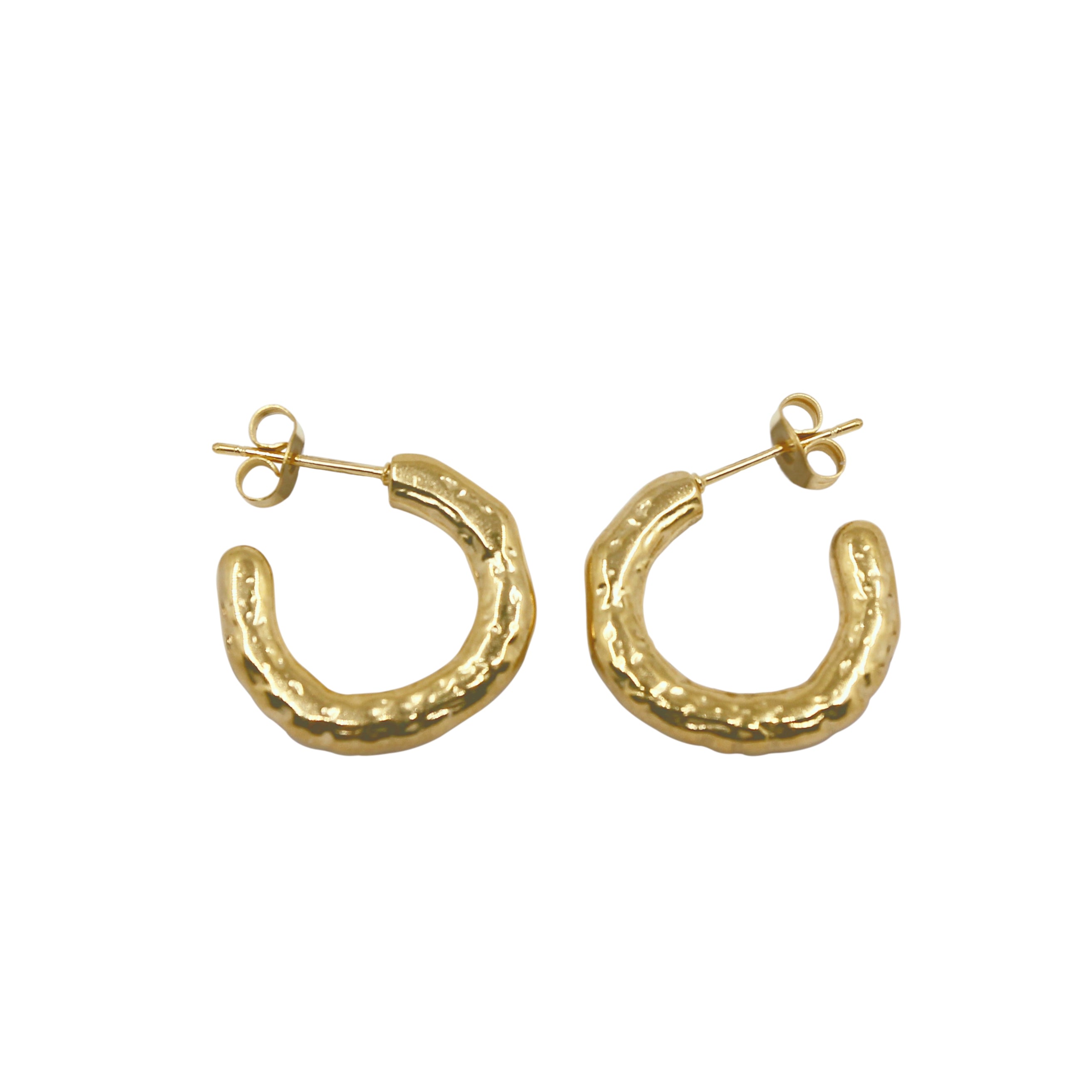 Women’s Sculpted Texture Hoop Earrings Ninemoo